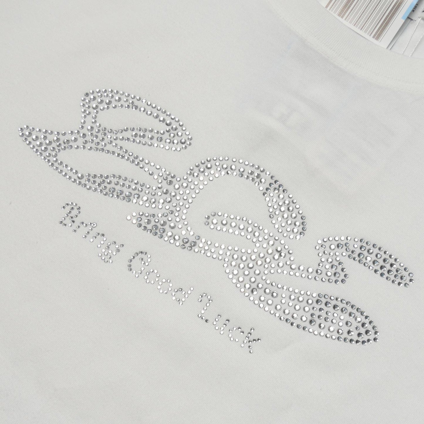 RHINESTONE LOGO LS TEE -WHITE-