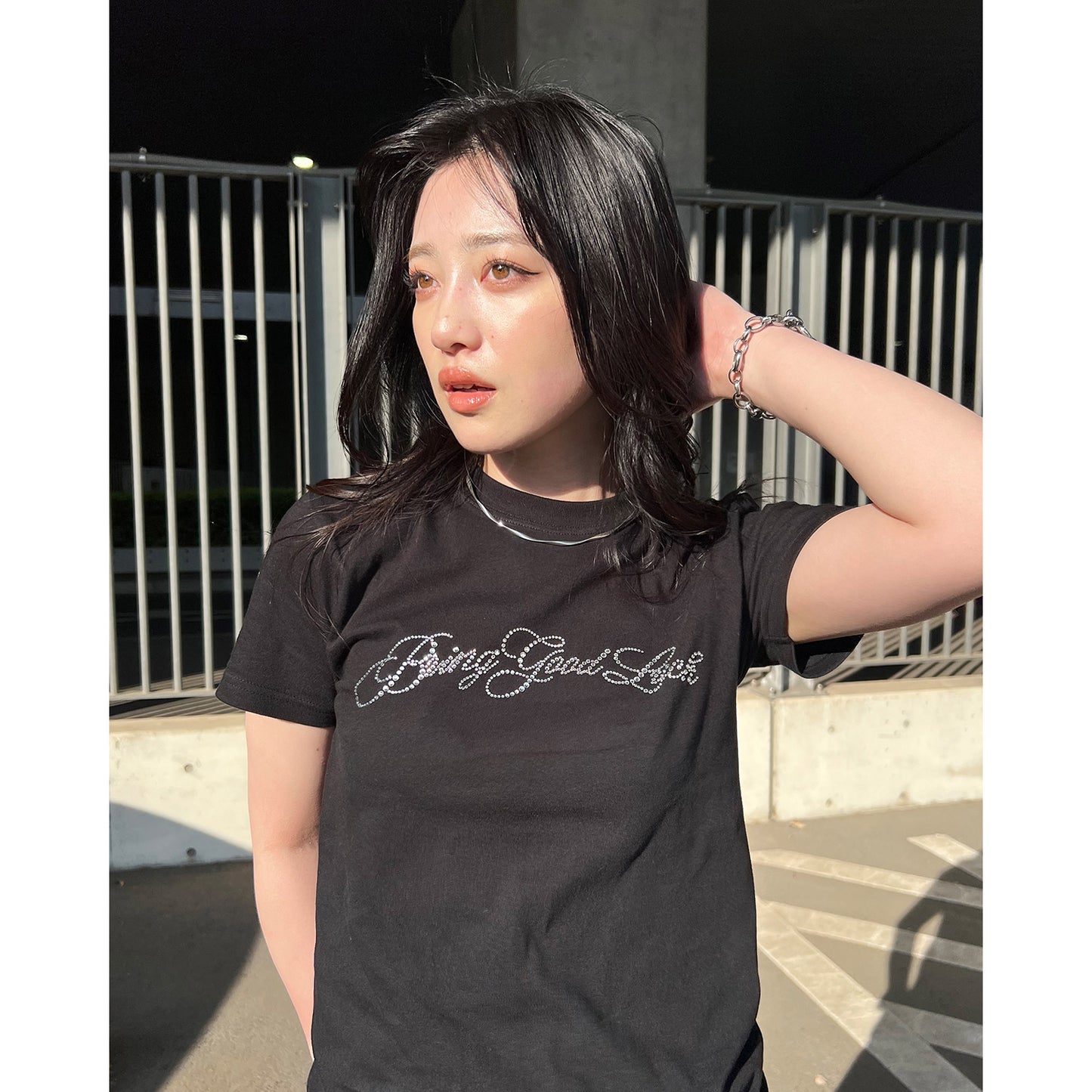 SCRIPT LOGO TEE -BLACK-