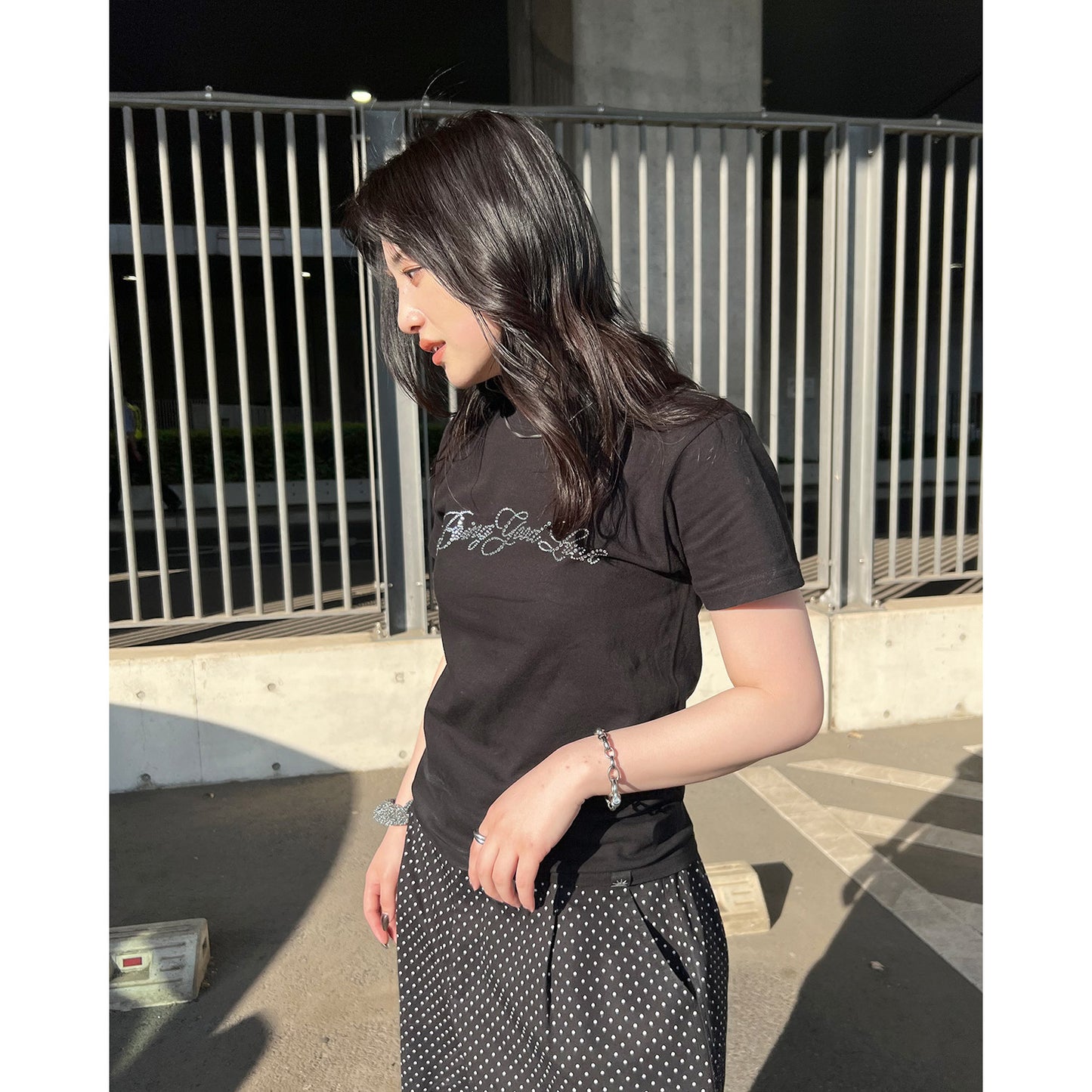SCRIPT LOGO TEE -BLACK-
