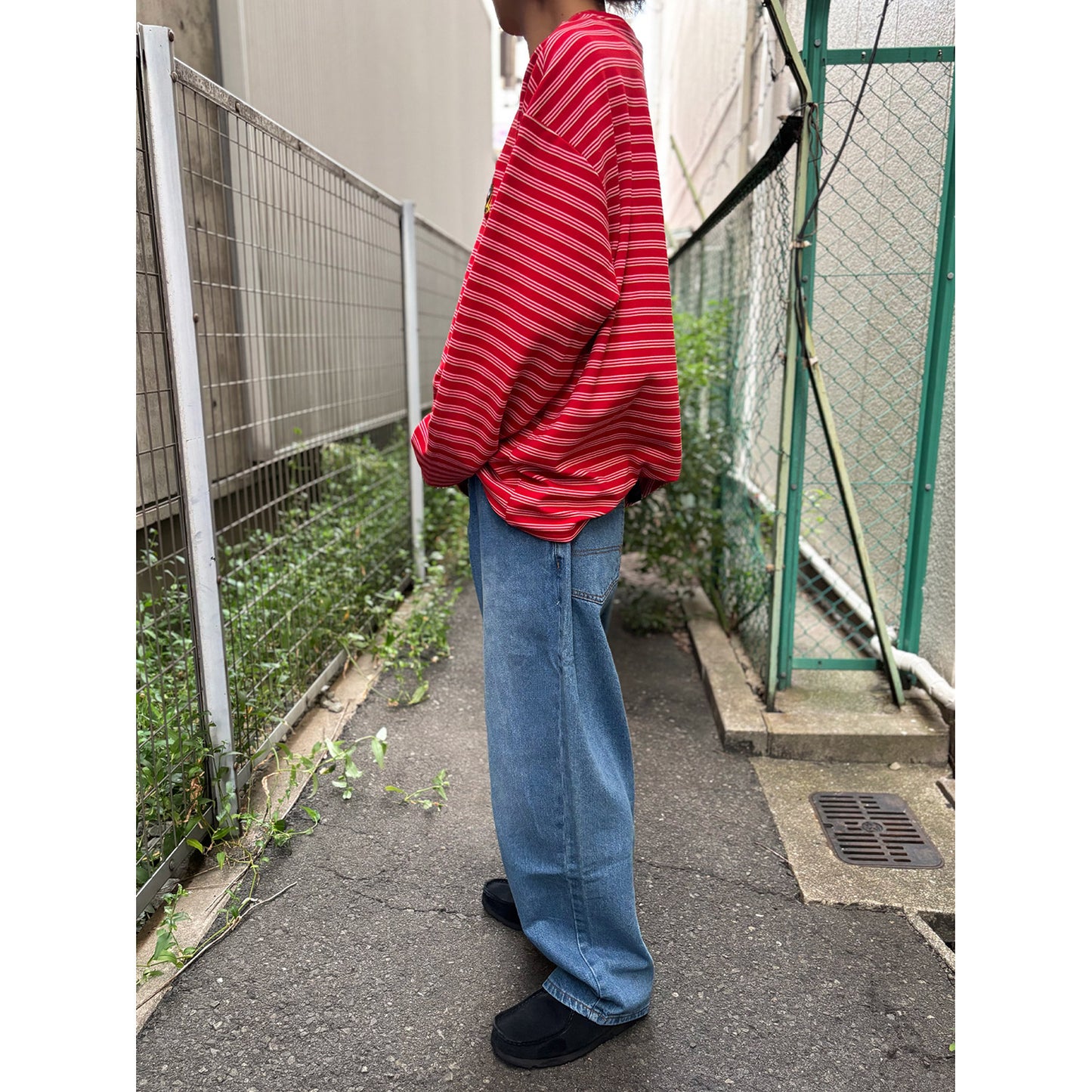 BORDER LS TEE -RED-