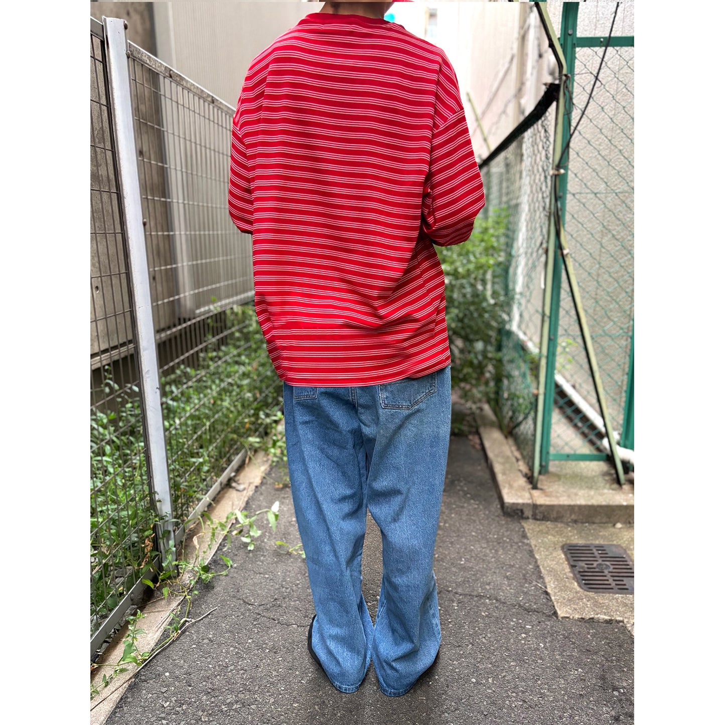 BORDER LS TEE -RED-