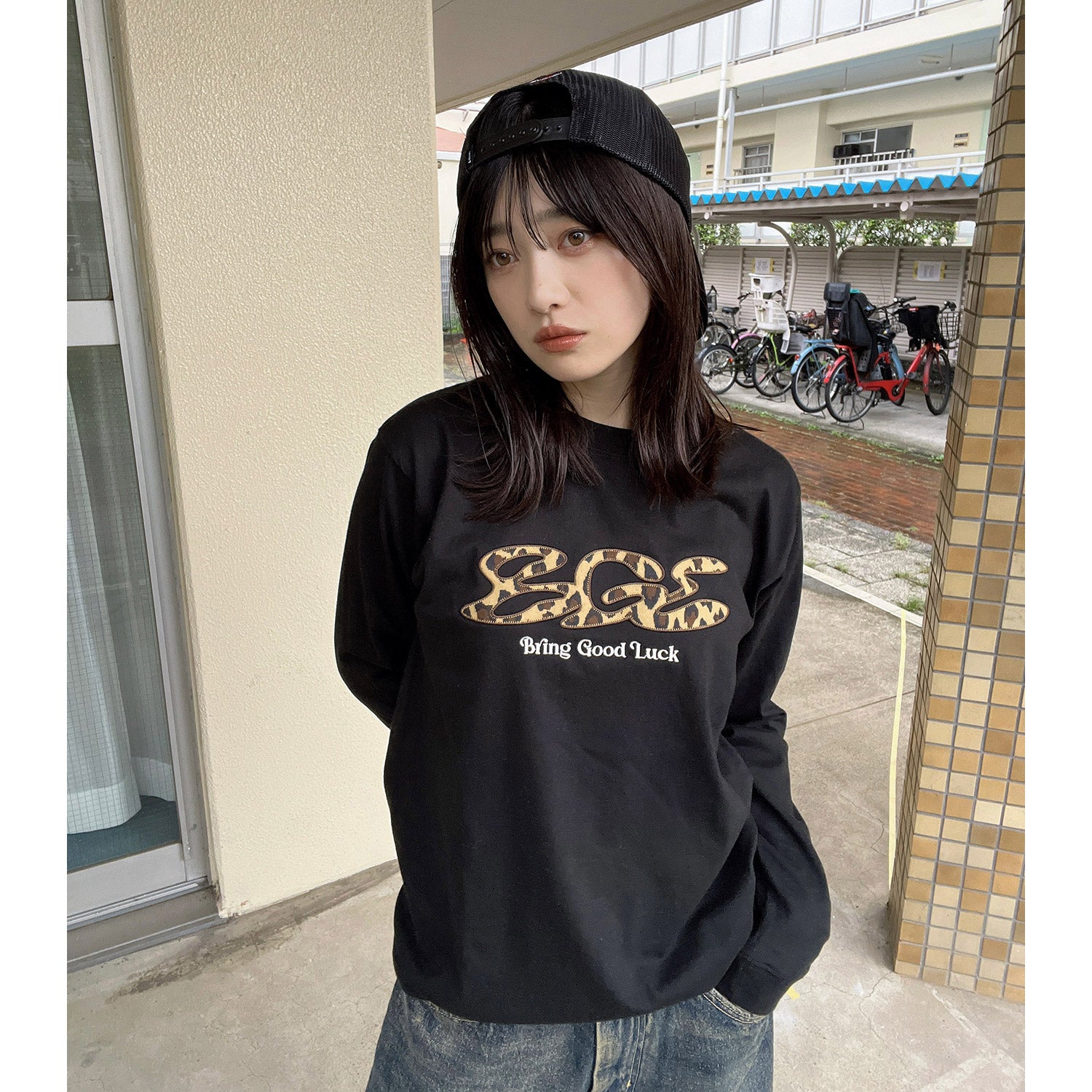 LEOPARD LOGO LS TEE -BLACK- – BGL ONLINE STORE
