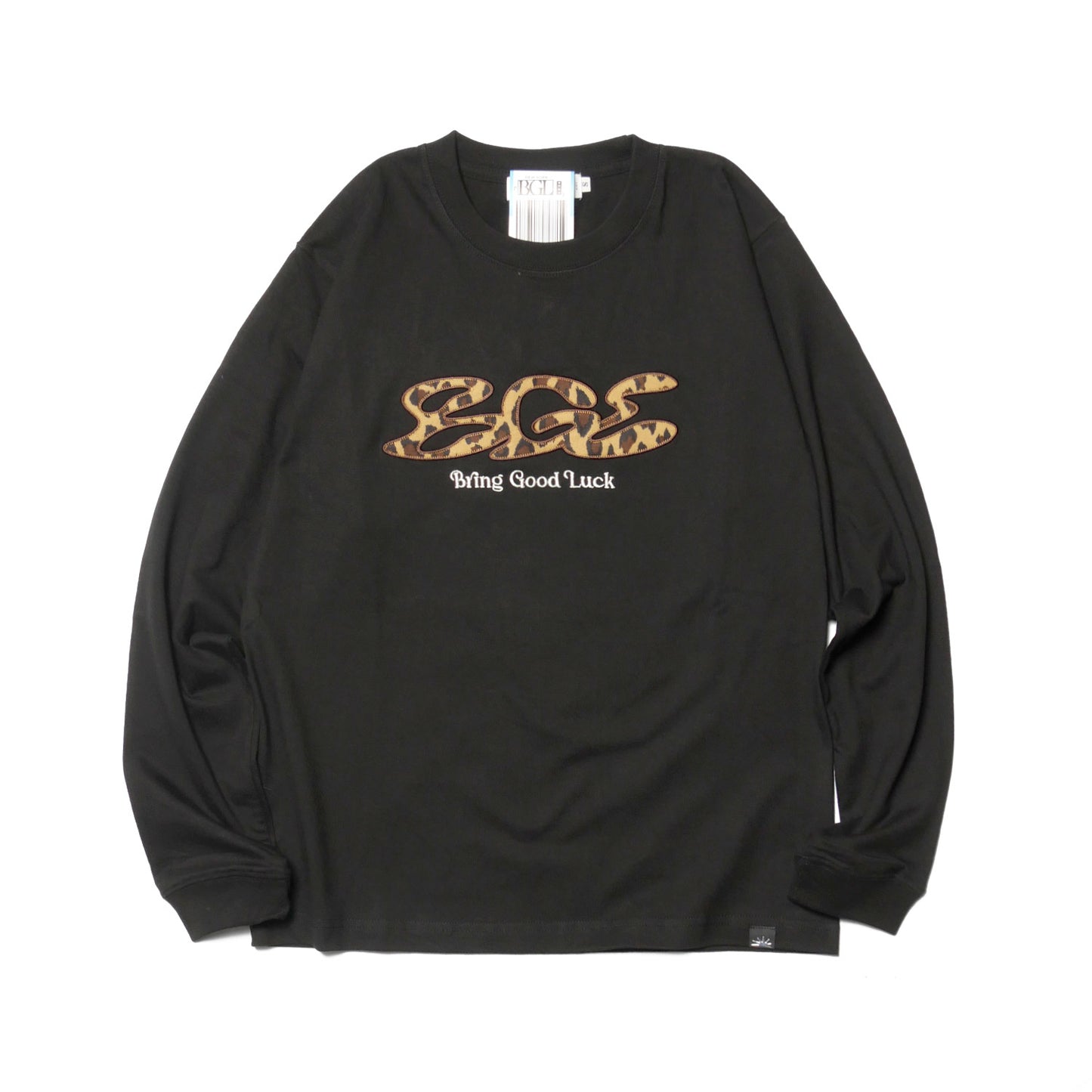 LEOPARD LOGO LS TEE -BLACK-