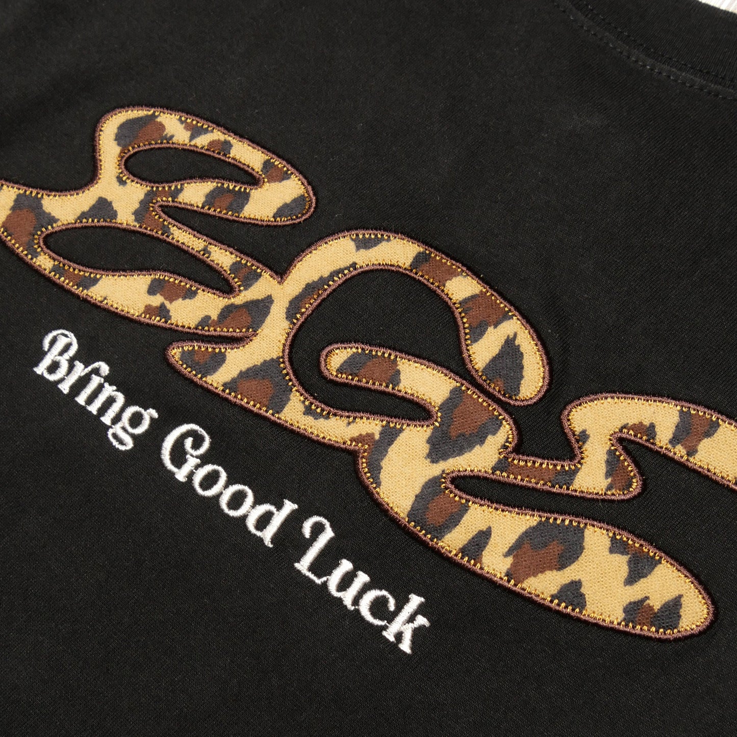 LEOPARD LOGO LS TEE -BLACK-