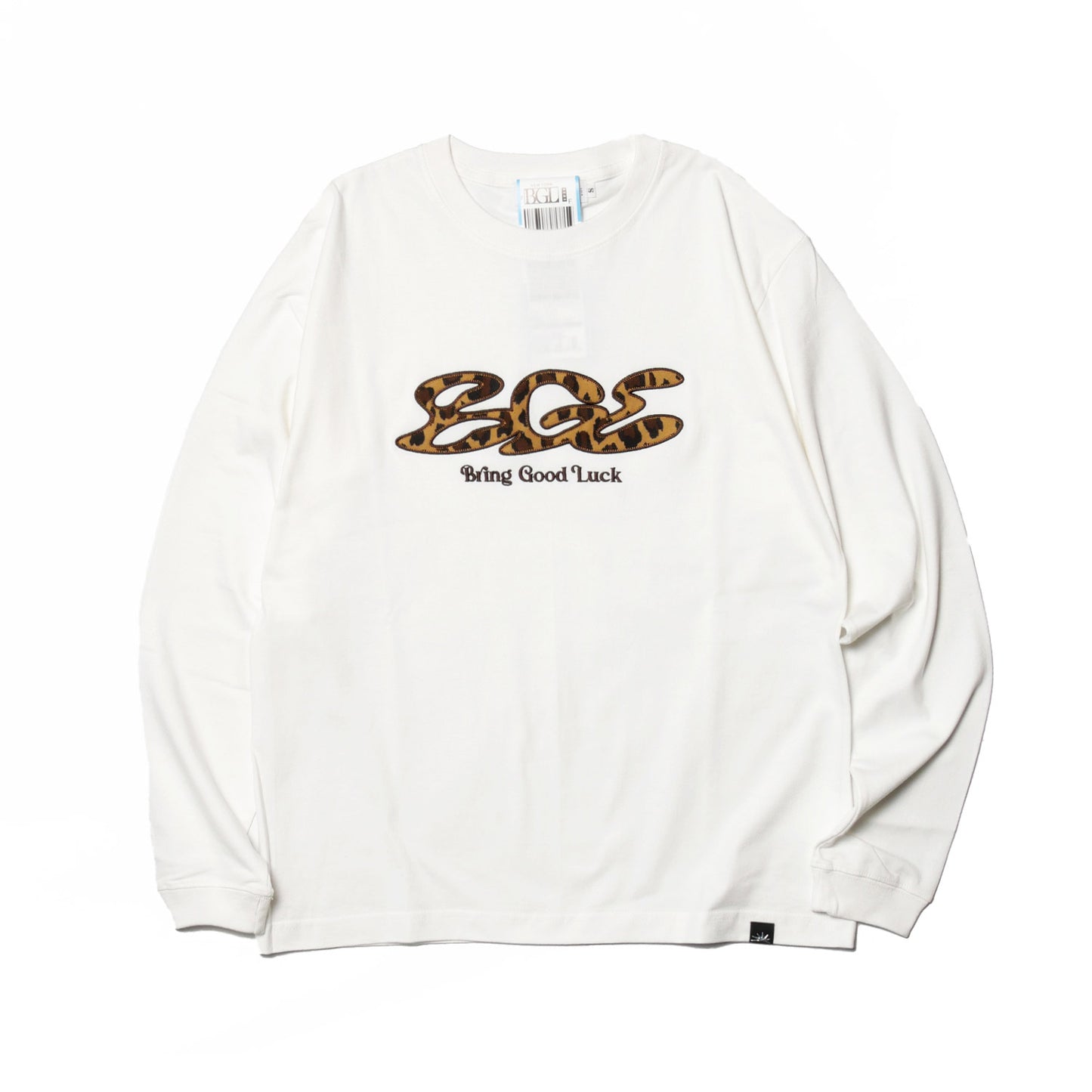 LEOPARD LOGO LS TEE -WHITE-
