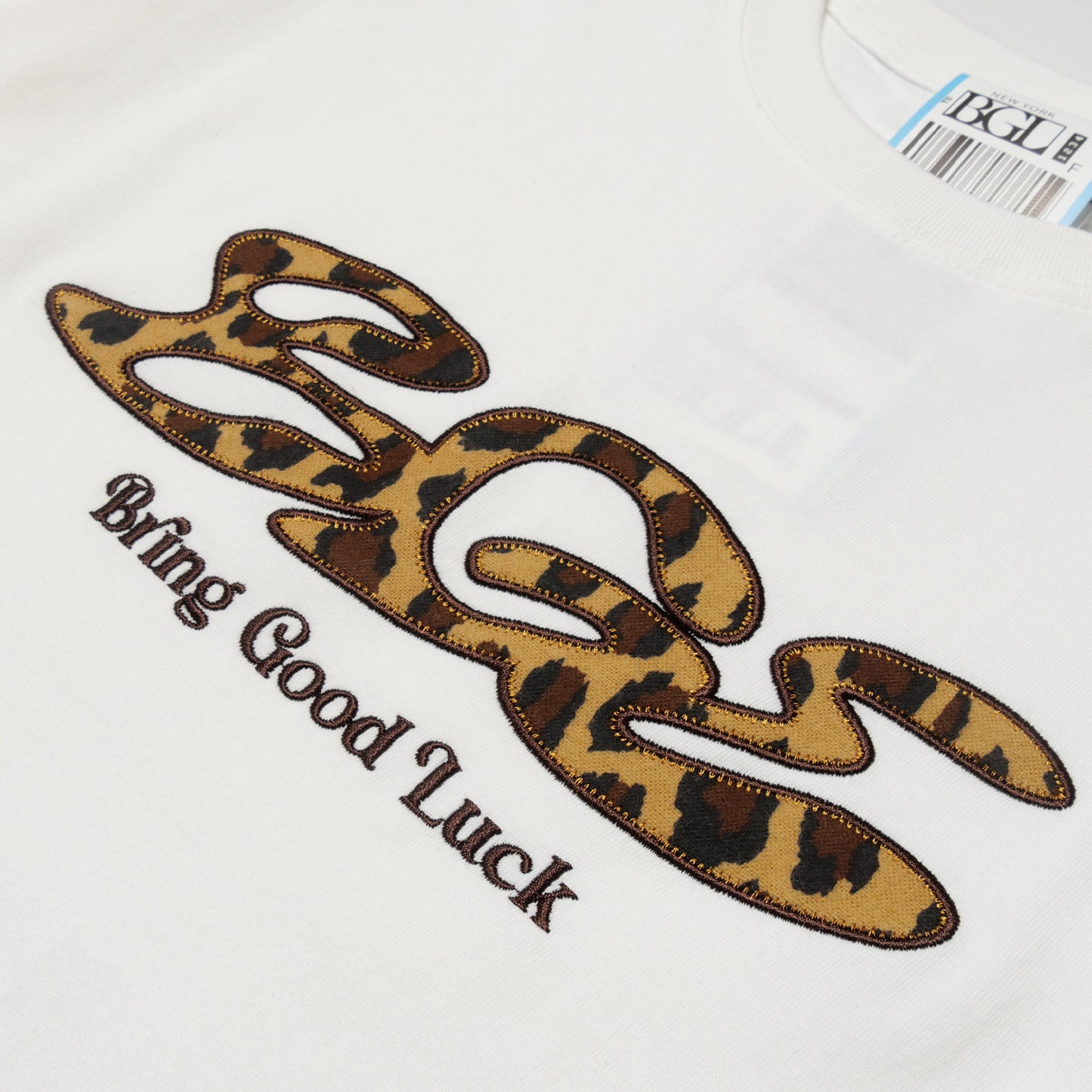 LEOPARD LOGO LS TEE -WHITE-
