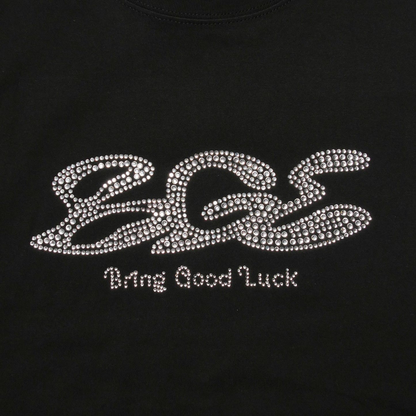 RHINESTONE LOGO LS TEE -BLACK-
