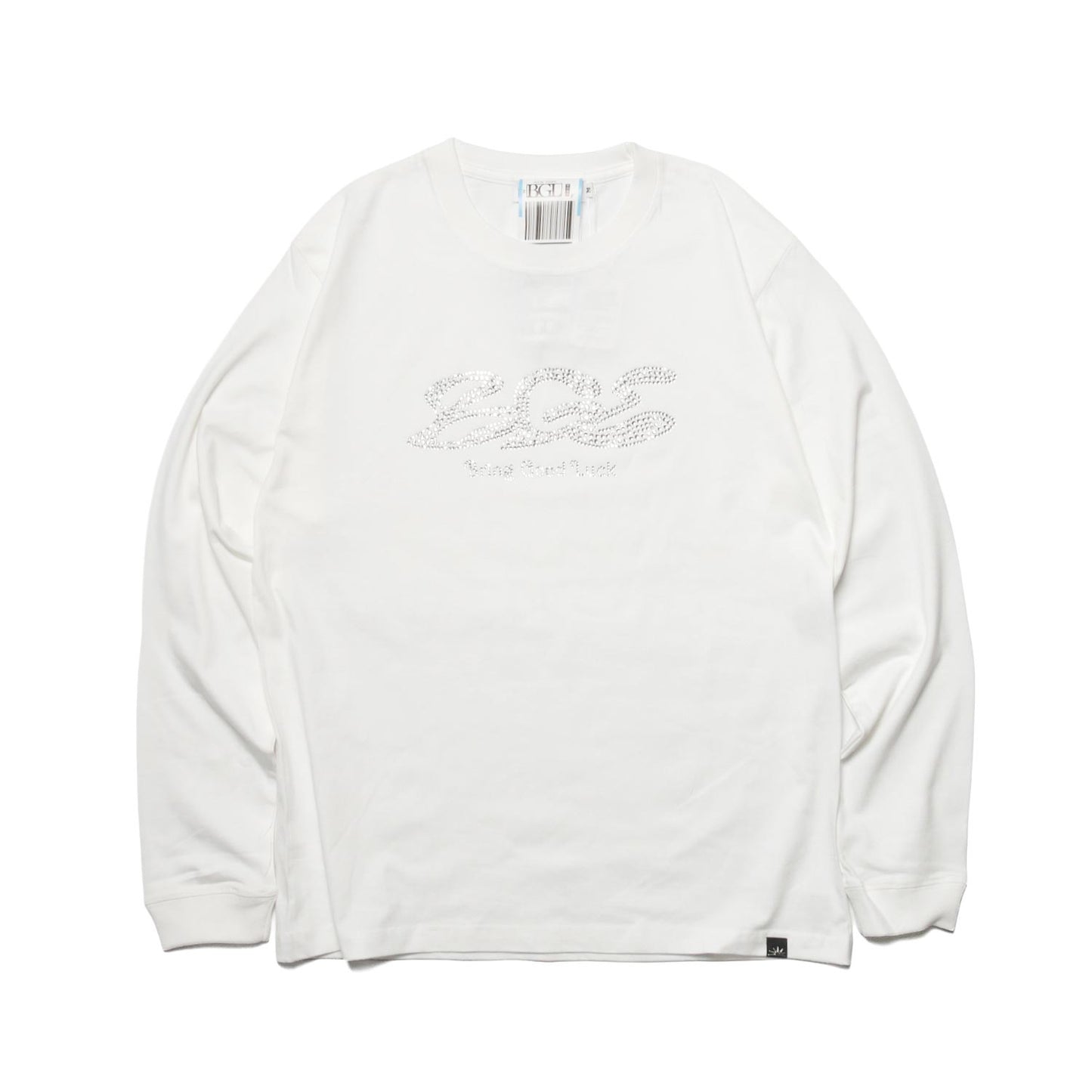 RHINESTONE LOGO LS TEE -WHITE-