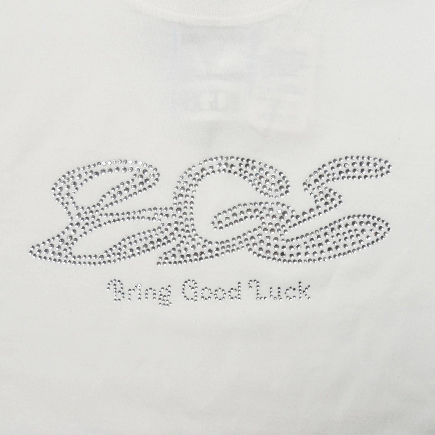 RHINESTONE LOGO LS TEE -WHITE-