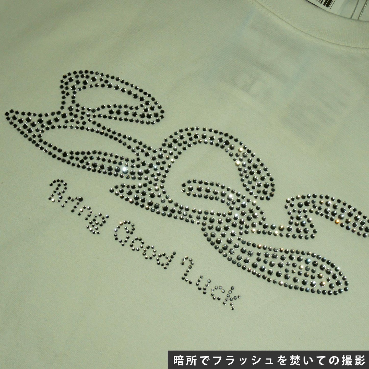 RHINESTONE LOGO LS TEE -WHITE-