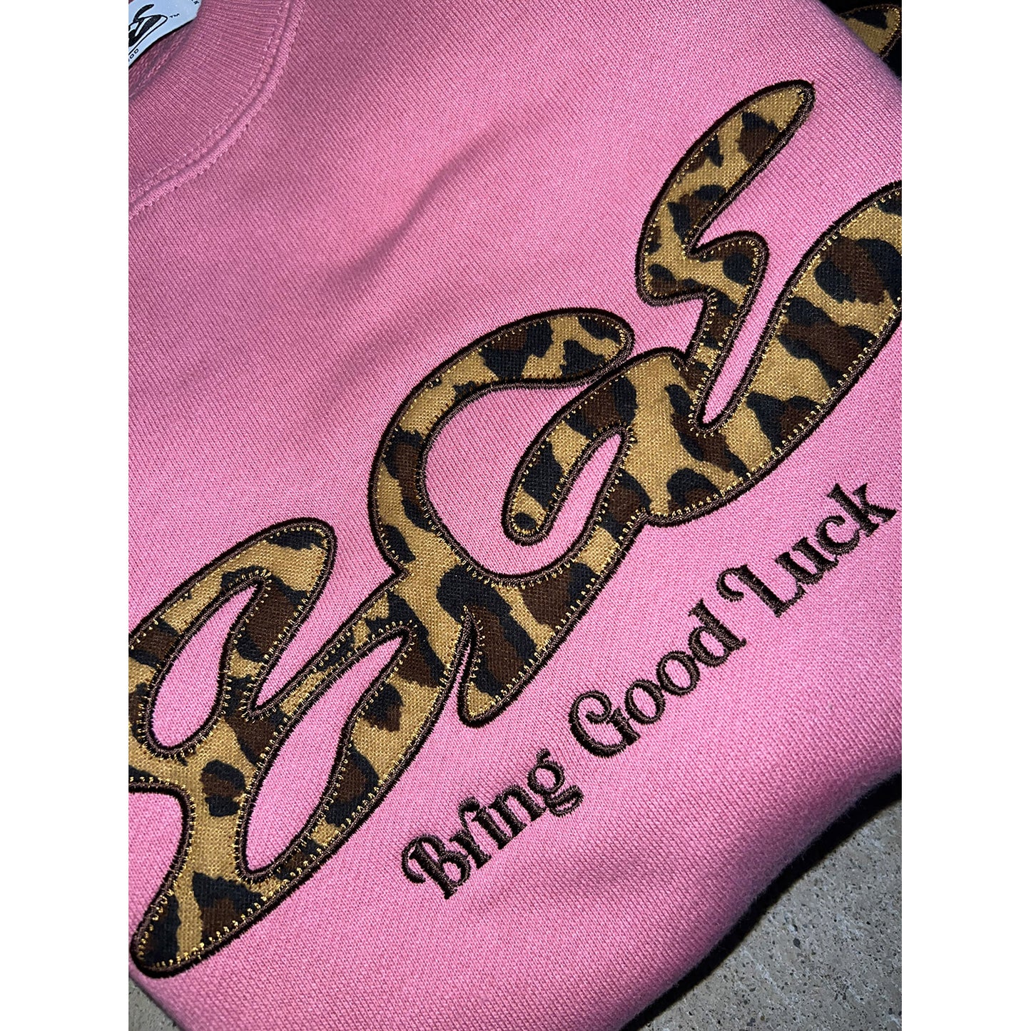 LEOPARD LOGO SWEAT -PINK-