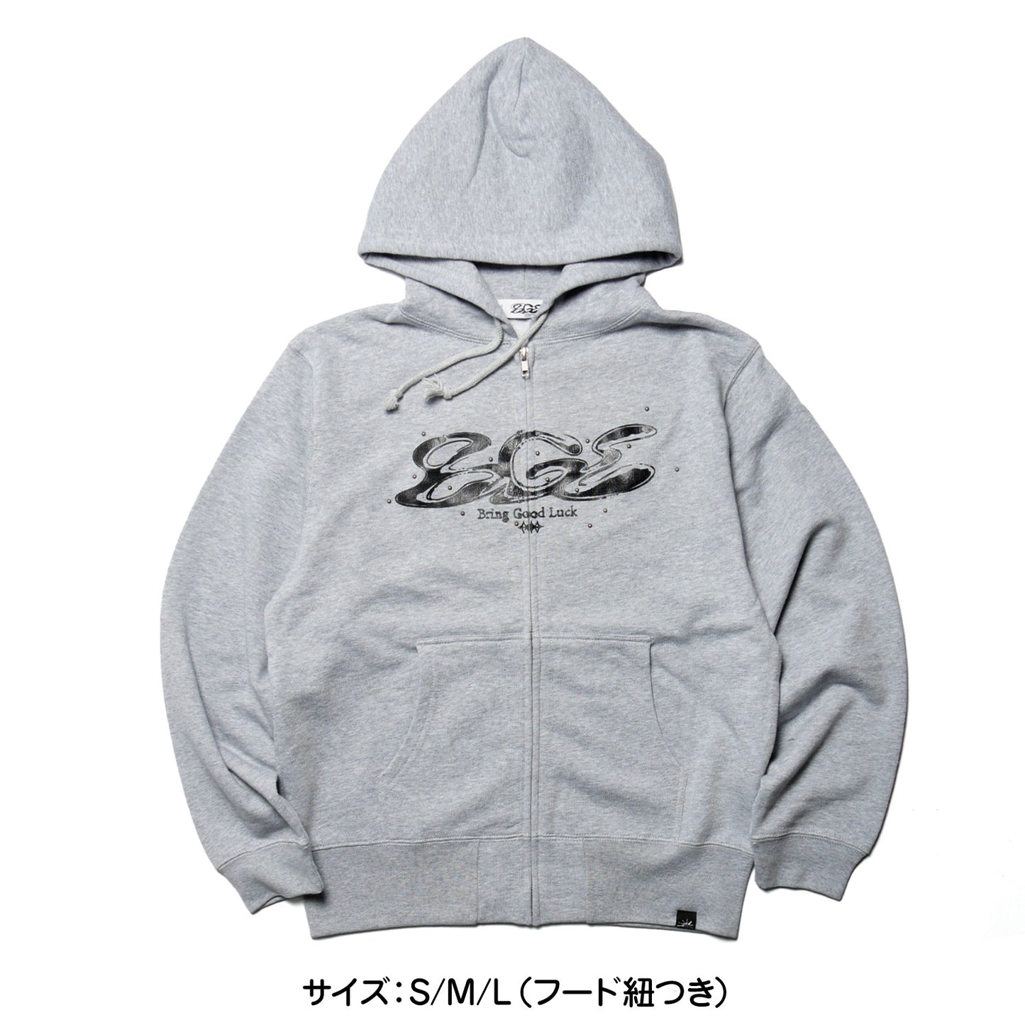 CRACK LOGO ZIP PARKA -GREY-