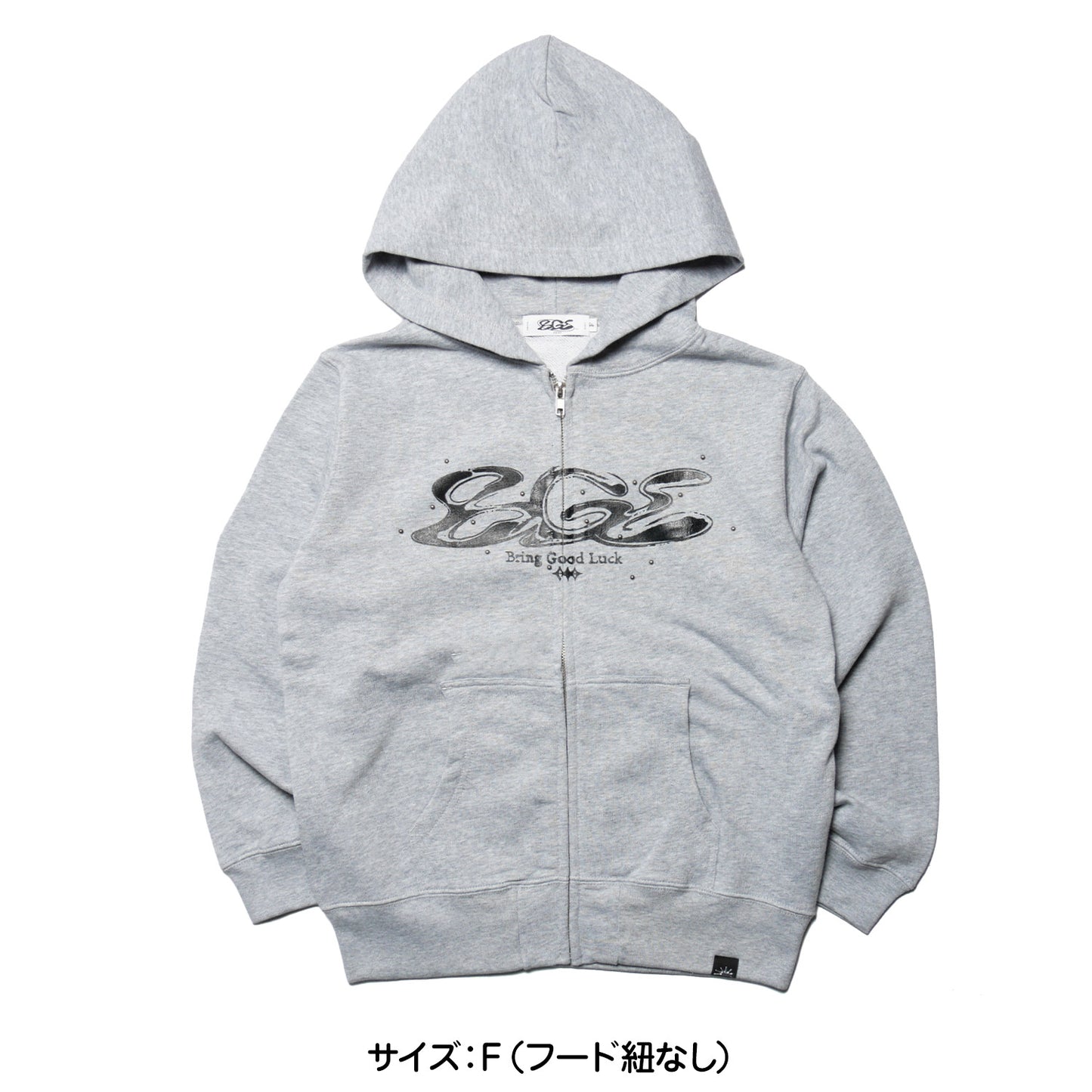 CRACK LOGO ZIP PARKA -GREY-