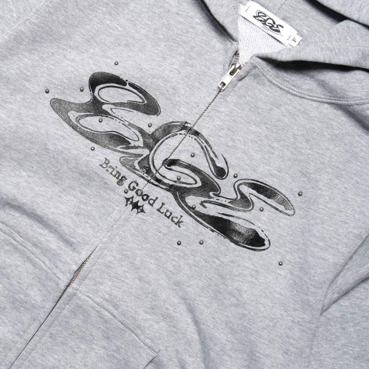 CRACK LOGO ZIP PARKA -GREY-