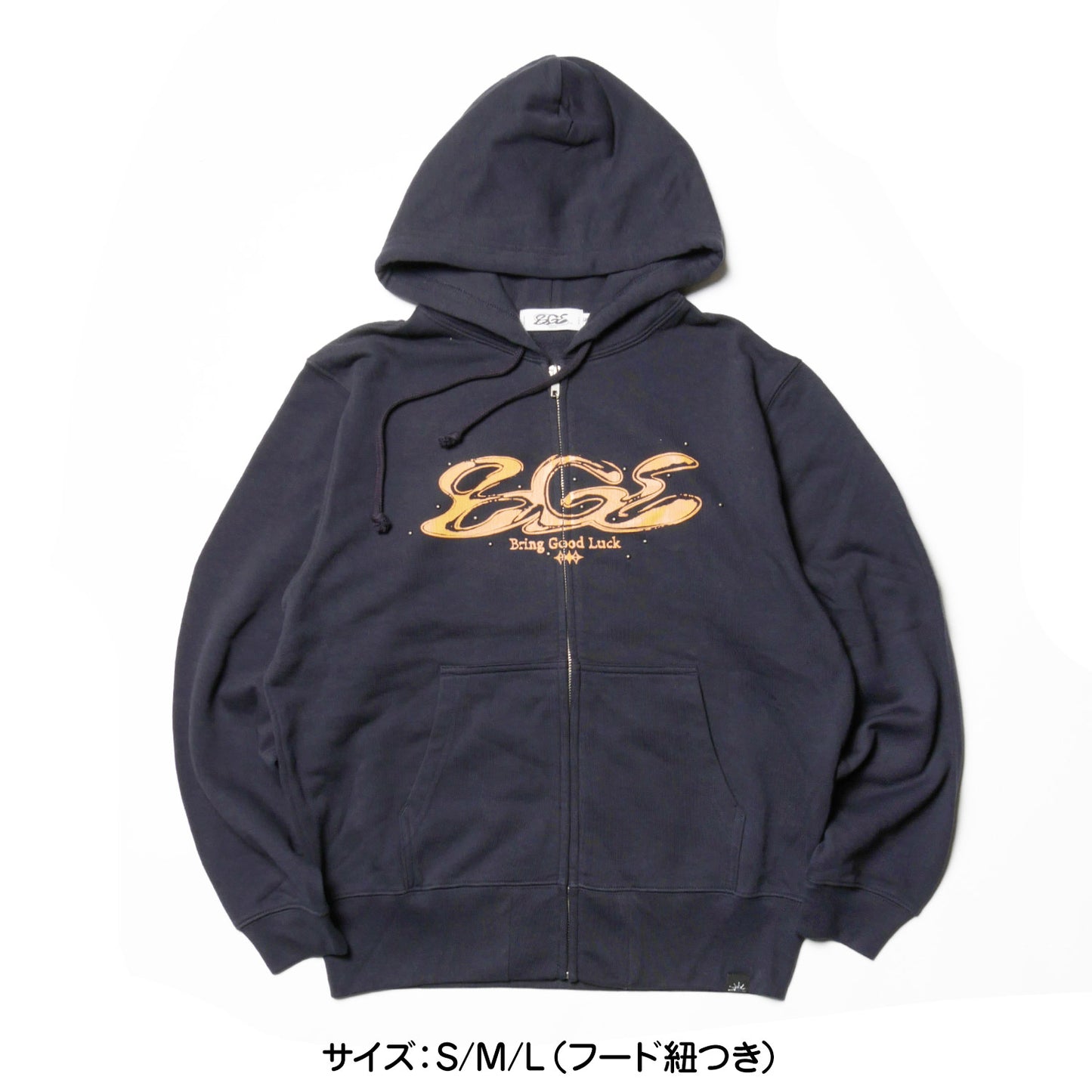 CRACK LOGO ZIP PARKA -NAVY-
