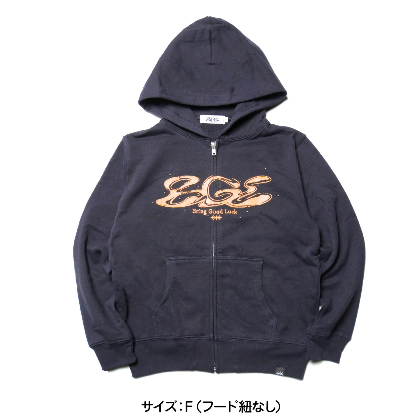CRACK LOGO ZIP PARKA -NAVY-