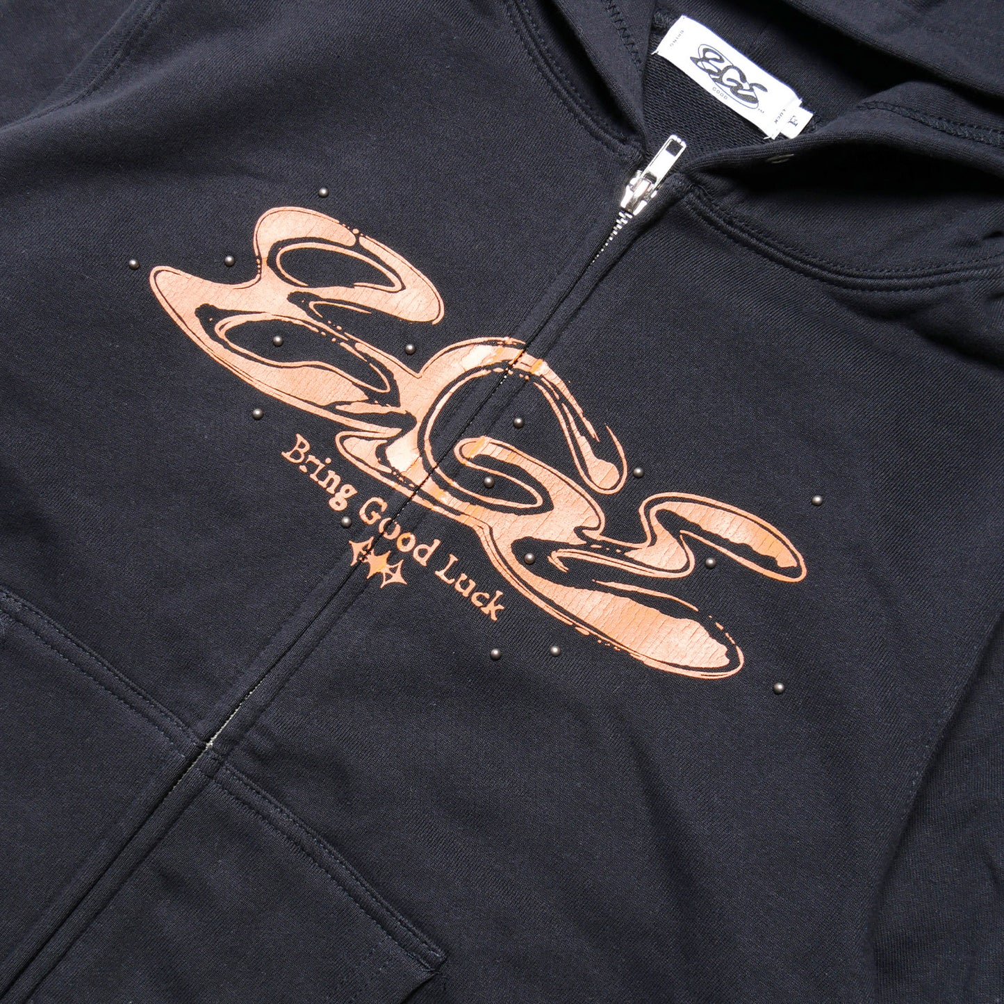 CRACK LOGO ZIP PARKA -NAVY-