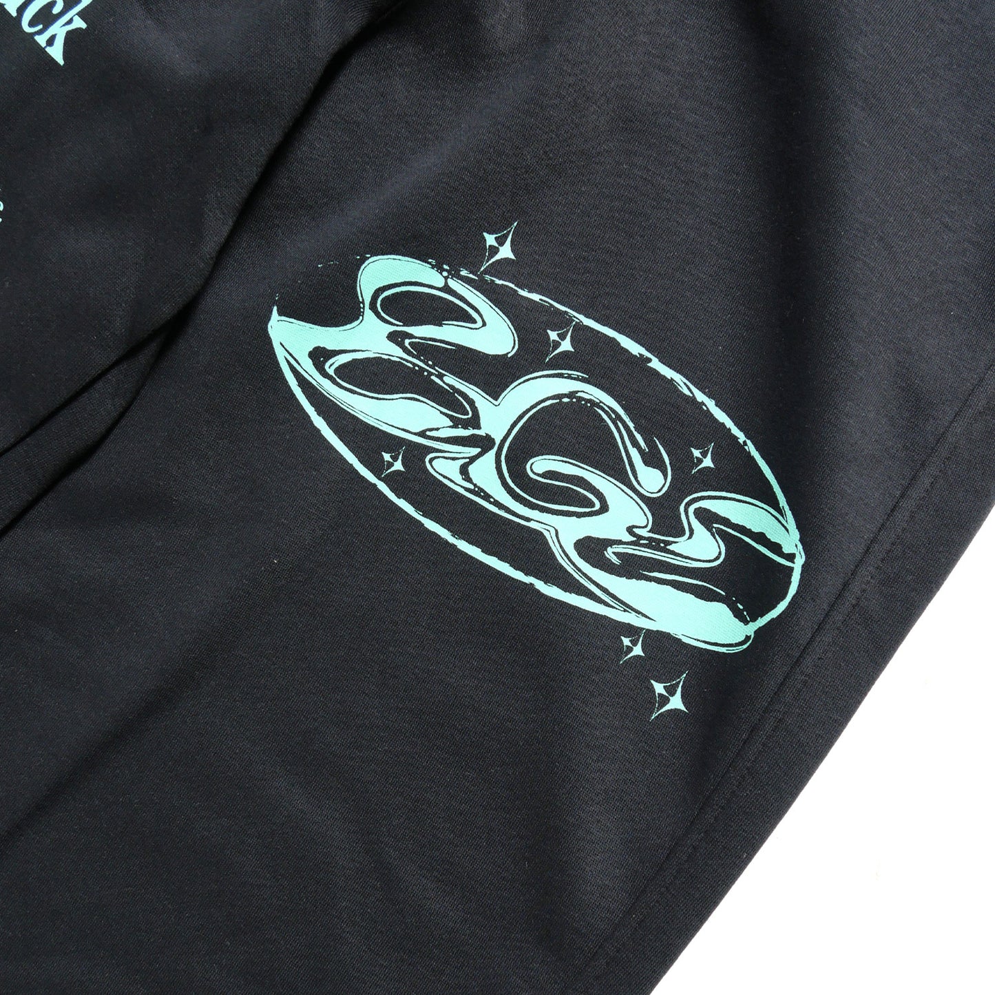 PRINT SWEAT PANTS -BLACK-