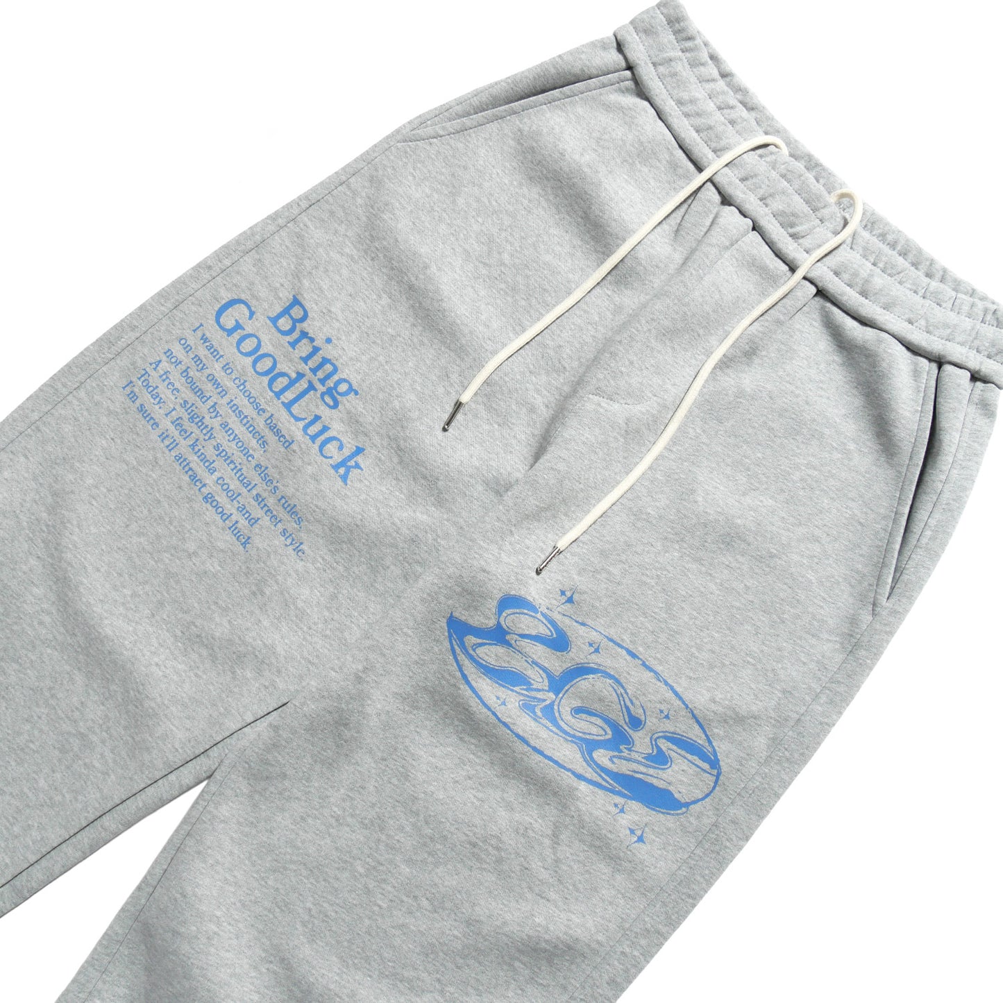 PRINT SWEAT PANTS -GREY-