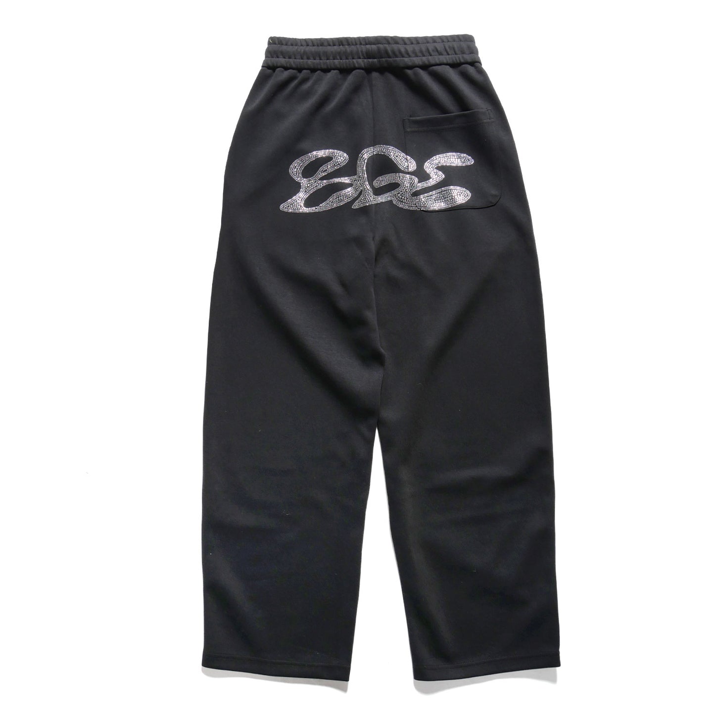 RHINESTONE SWEAT PANTS -BLACK-