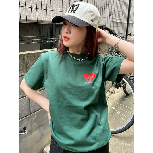 HEART LOGO TEE -GREEN-