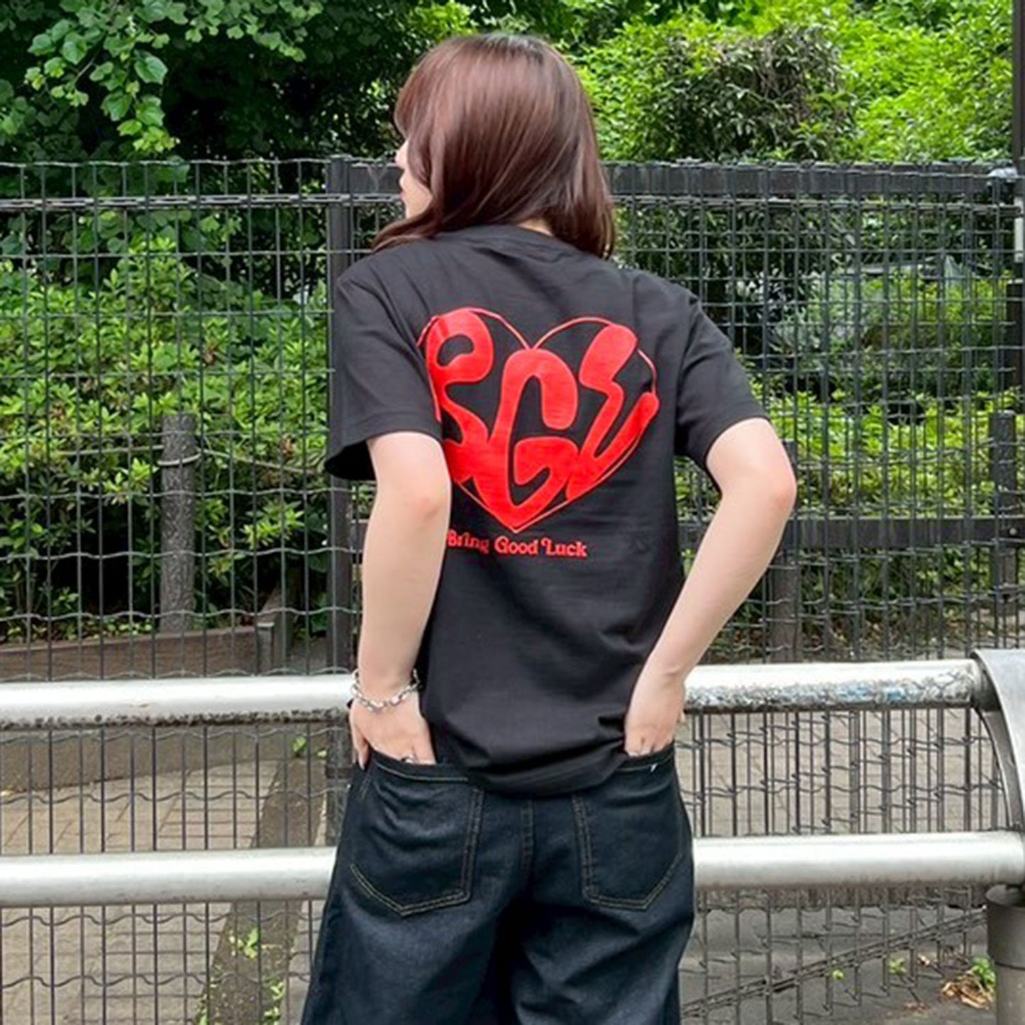 BIG HEART LOGO TEE -BLACK-