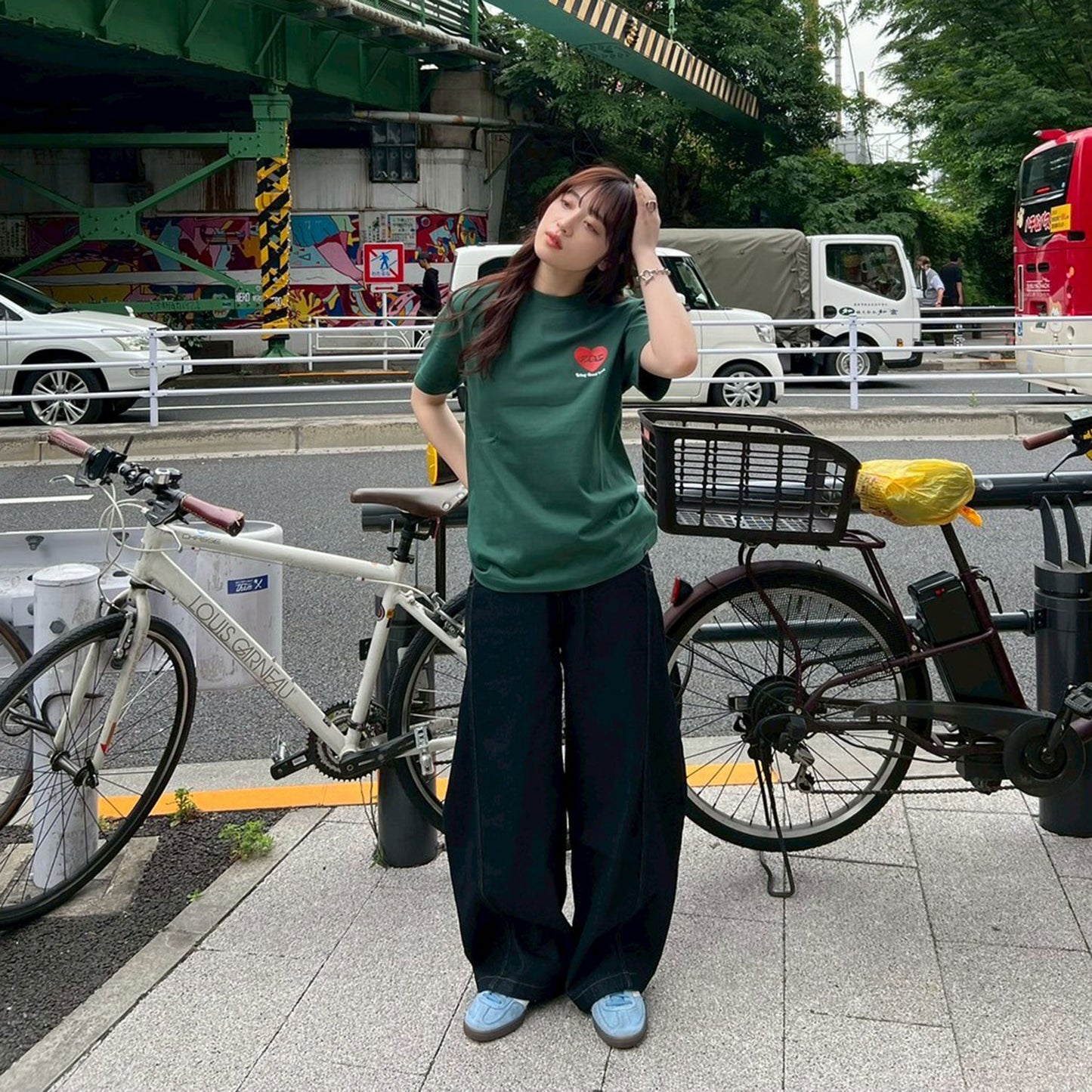 BIG HEART LOGO TEE -GREEN-