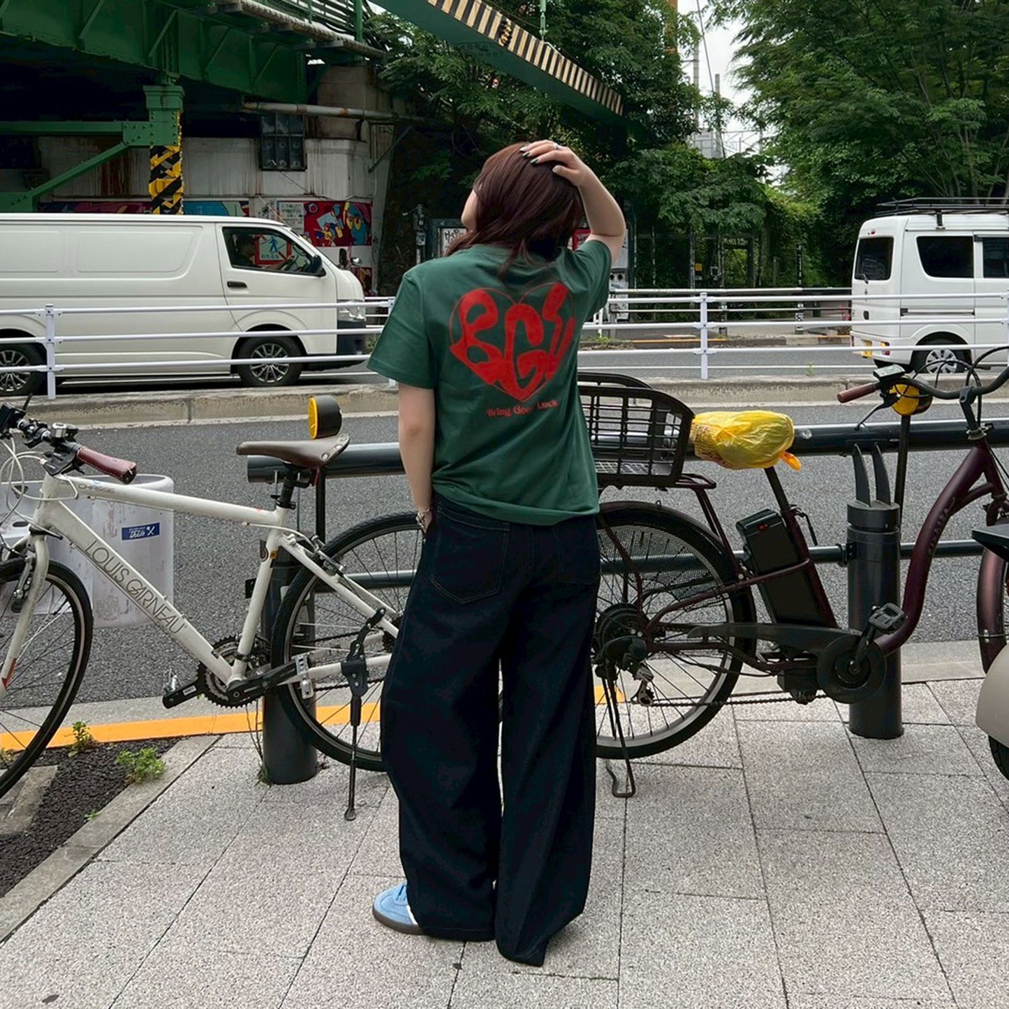 BIG HEART LOGO TEE -GREEN-