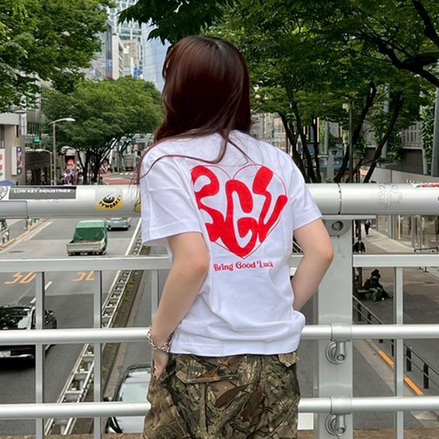 BIG HEART LOGO TEE -WHITE-