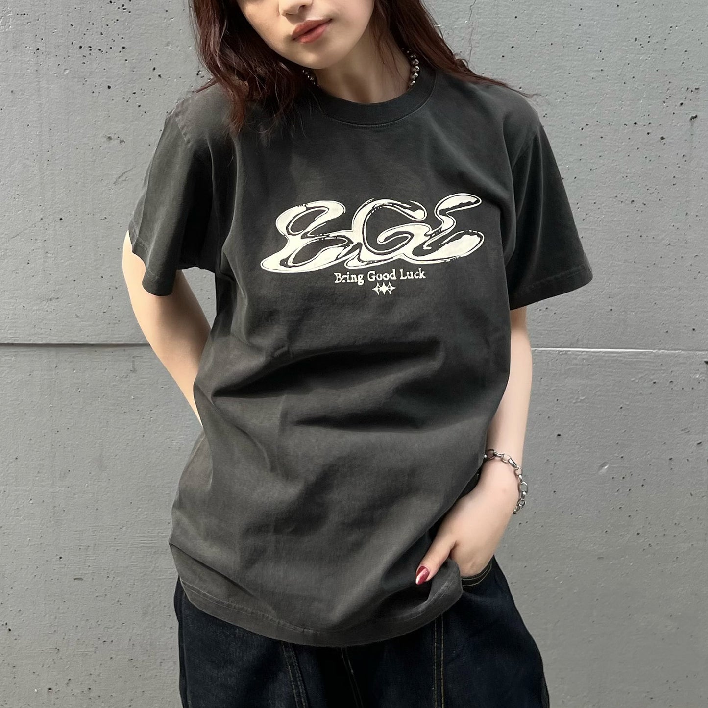 CRACK LOGO TEE -BLACK-