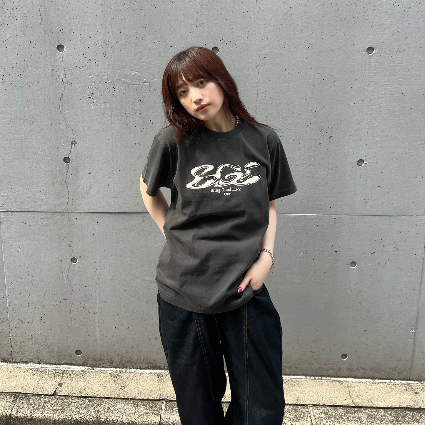 CRACK LOGO TEE -BLACK-
