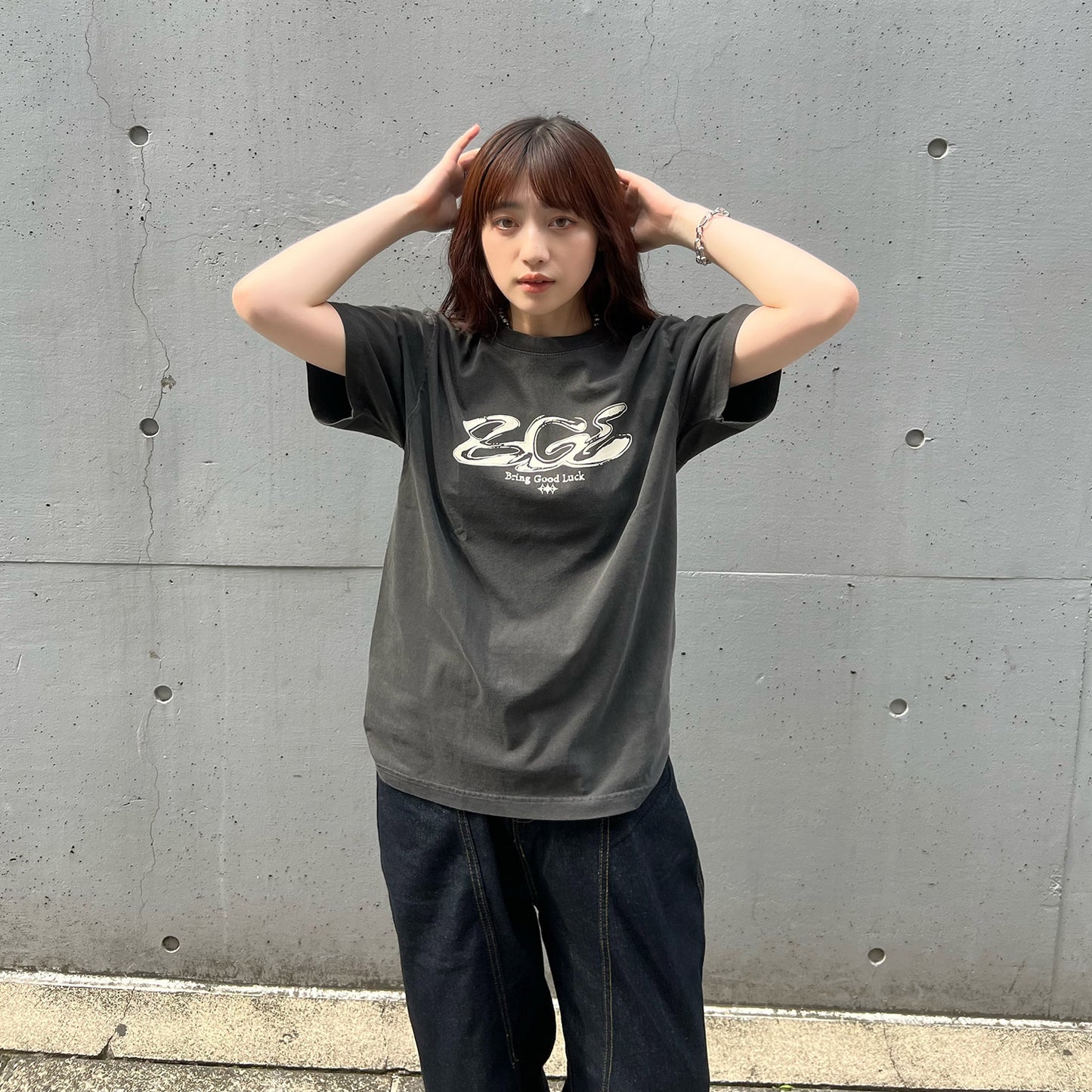 CRACK LOGO TEE -BLACK-