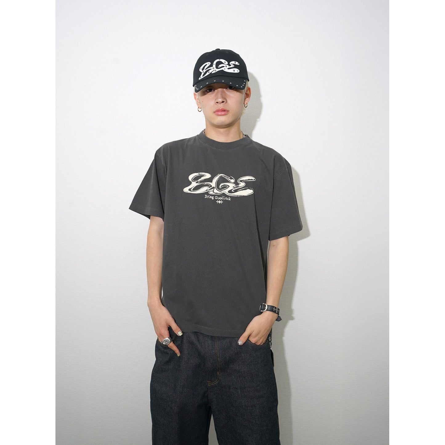 CRACK LOGO TEE -BLACK-