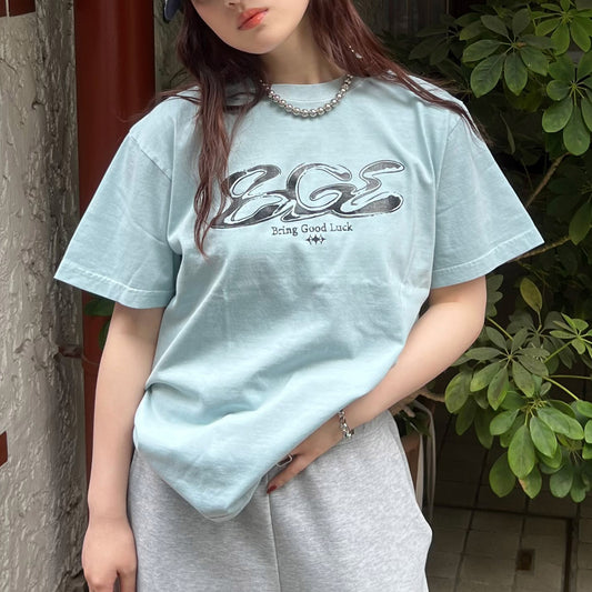 CRACK LOGO TEE -L.BLUE-