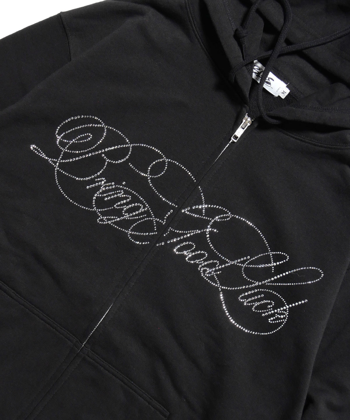 SCRIPT LOGO ZIP PARKA -BLACK-