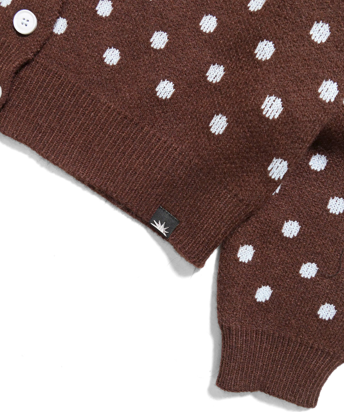 DOT KNIT CARDIGAN -BROWN-