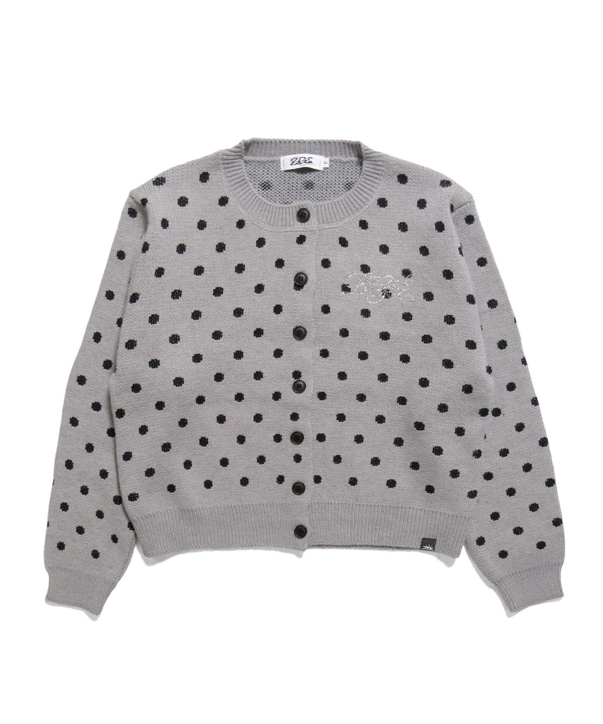 DOT KNIT CARDIGAN -GREY-
