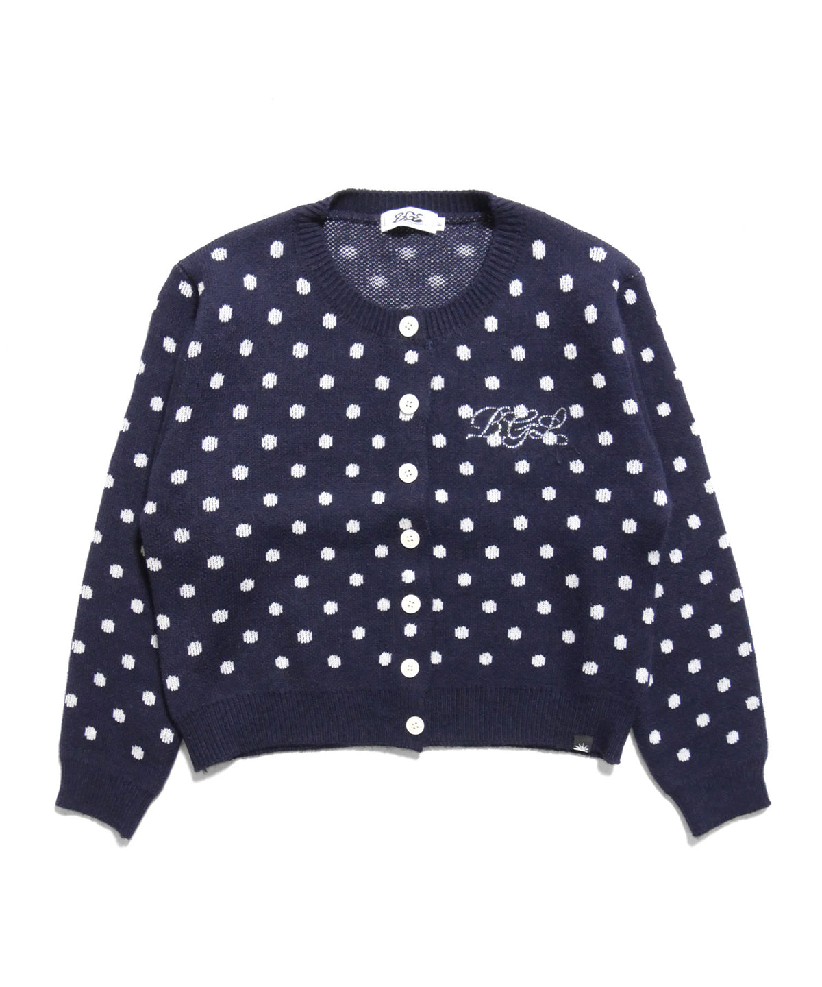 DOT KNIT CARDIGAN -NAVY-