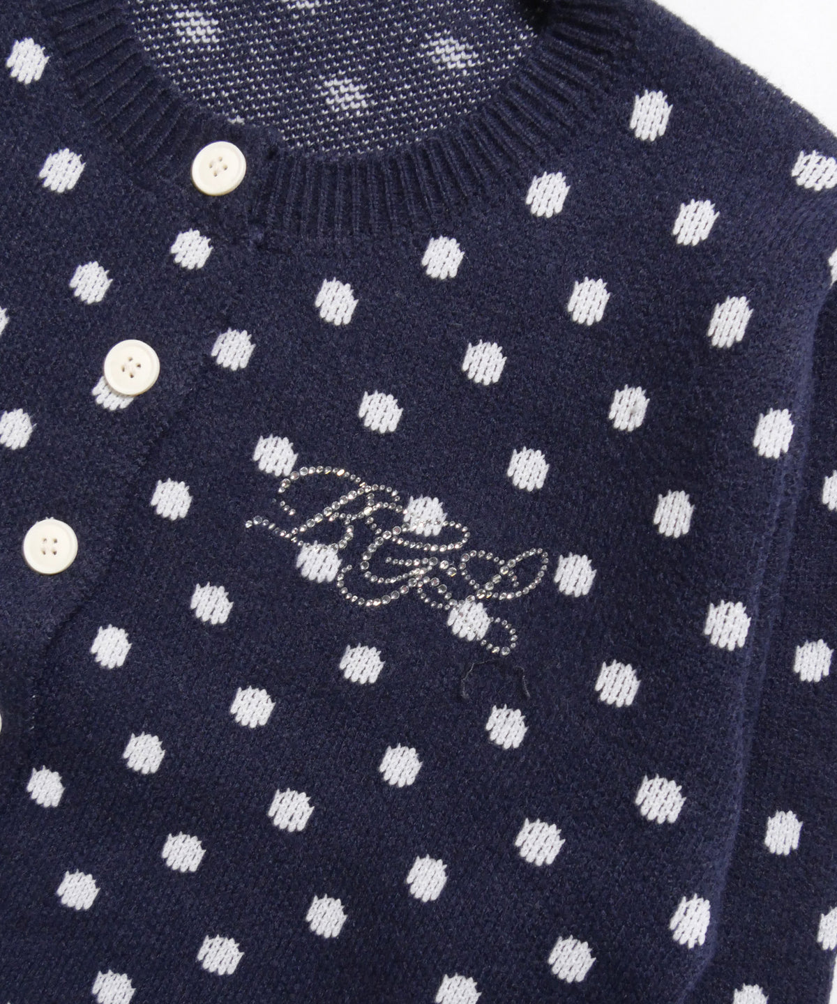 DOT KNIT CARDIGAN -NAVY-