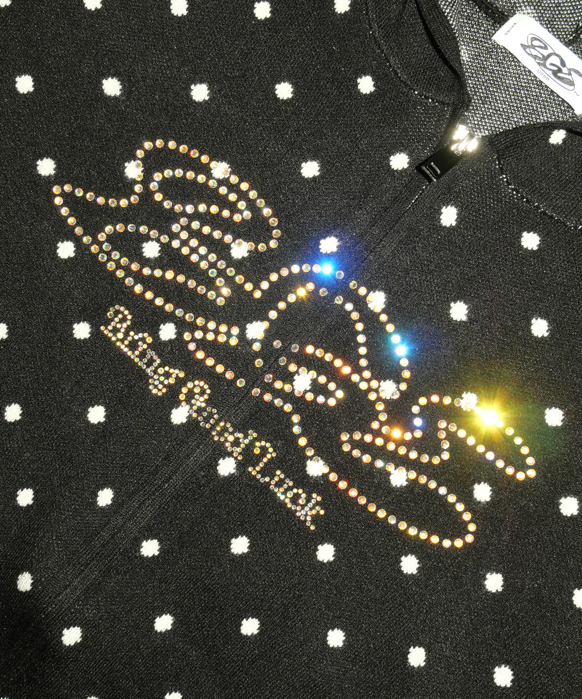 DOT KNIT ZIP PARKA -BLACK-