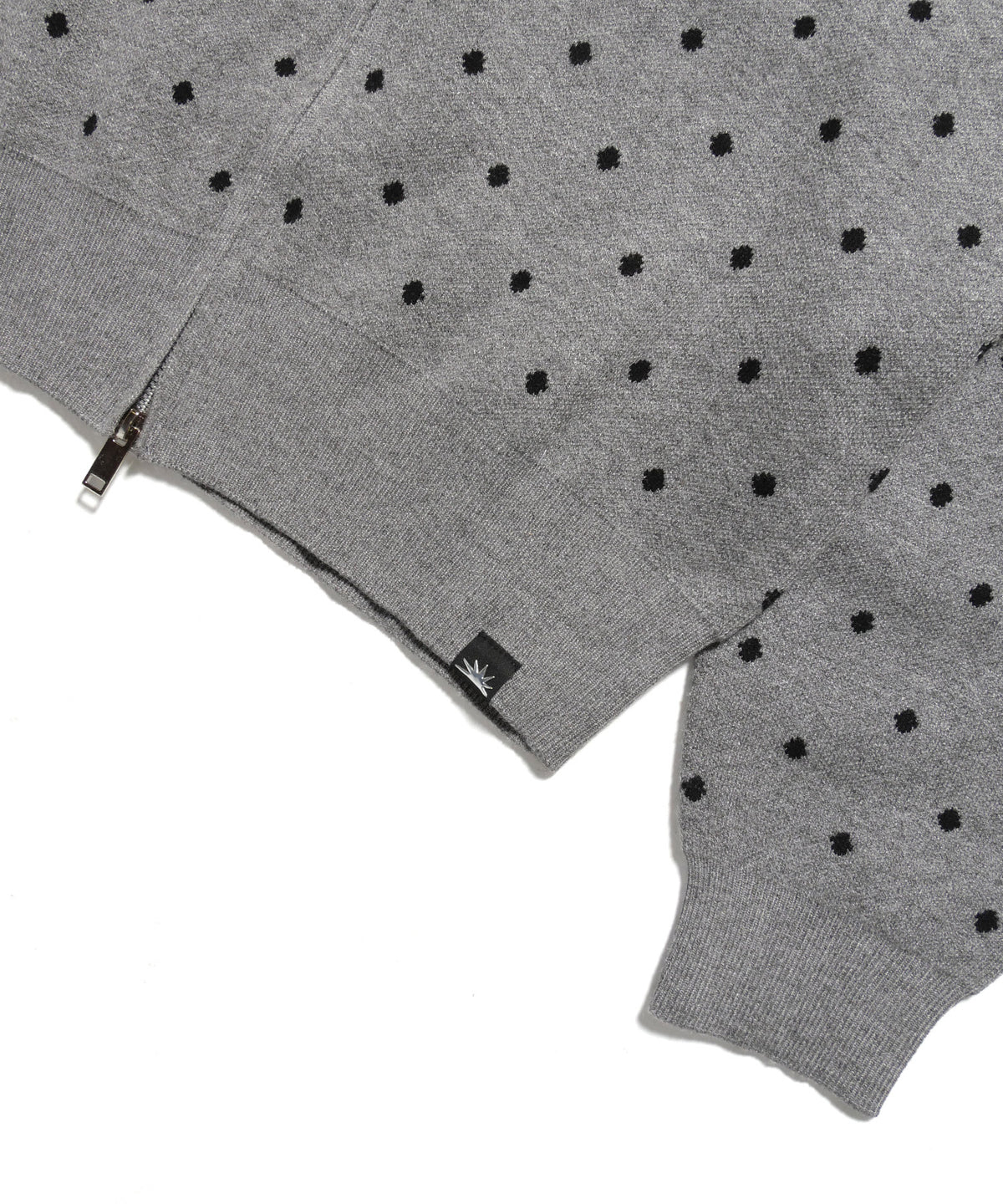 DOT KNIT ZIP PARKA -GREY-