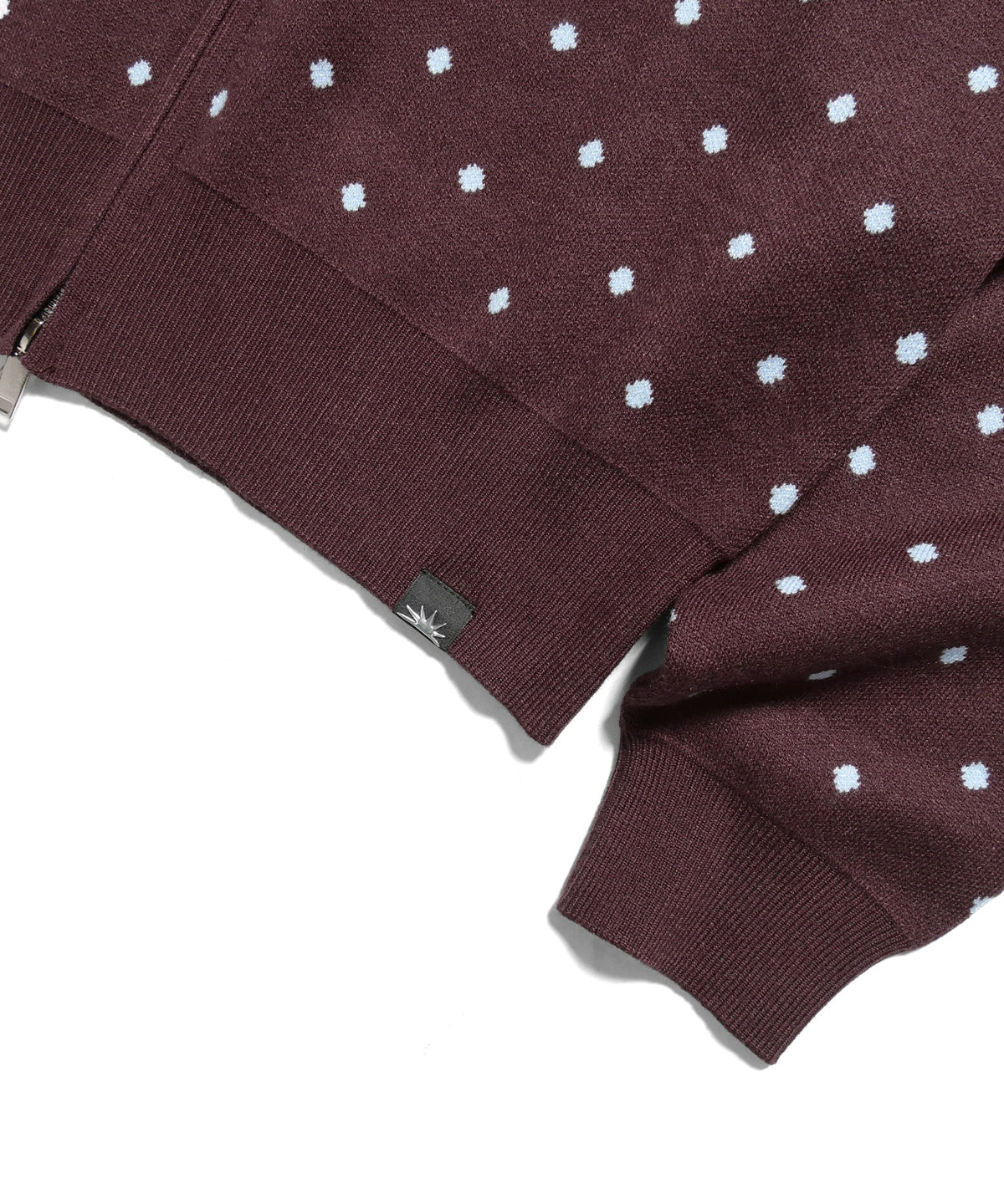 DOT KNIT ZIP PARKA -MAROON-