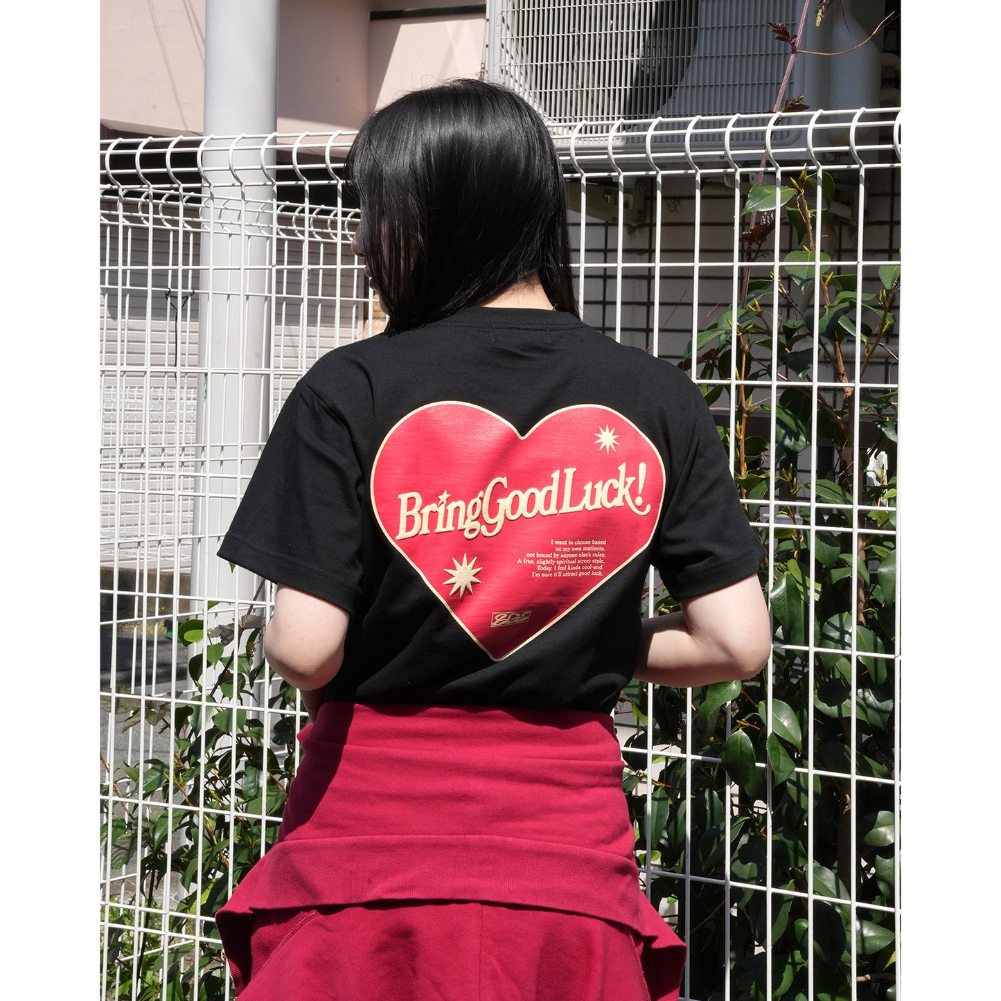 RETRO HEART TEE -BLACK-