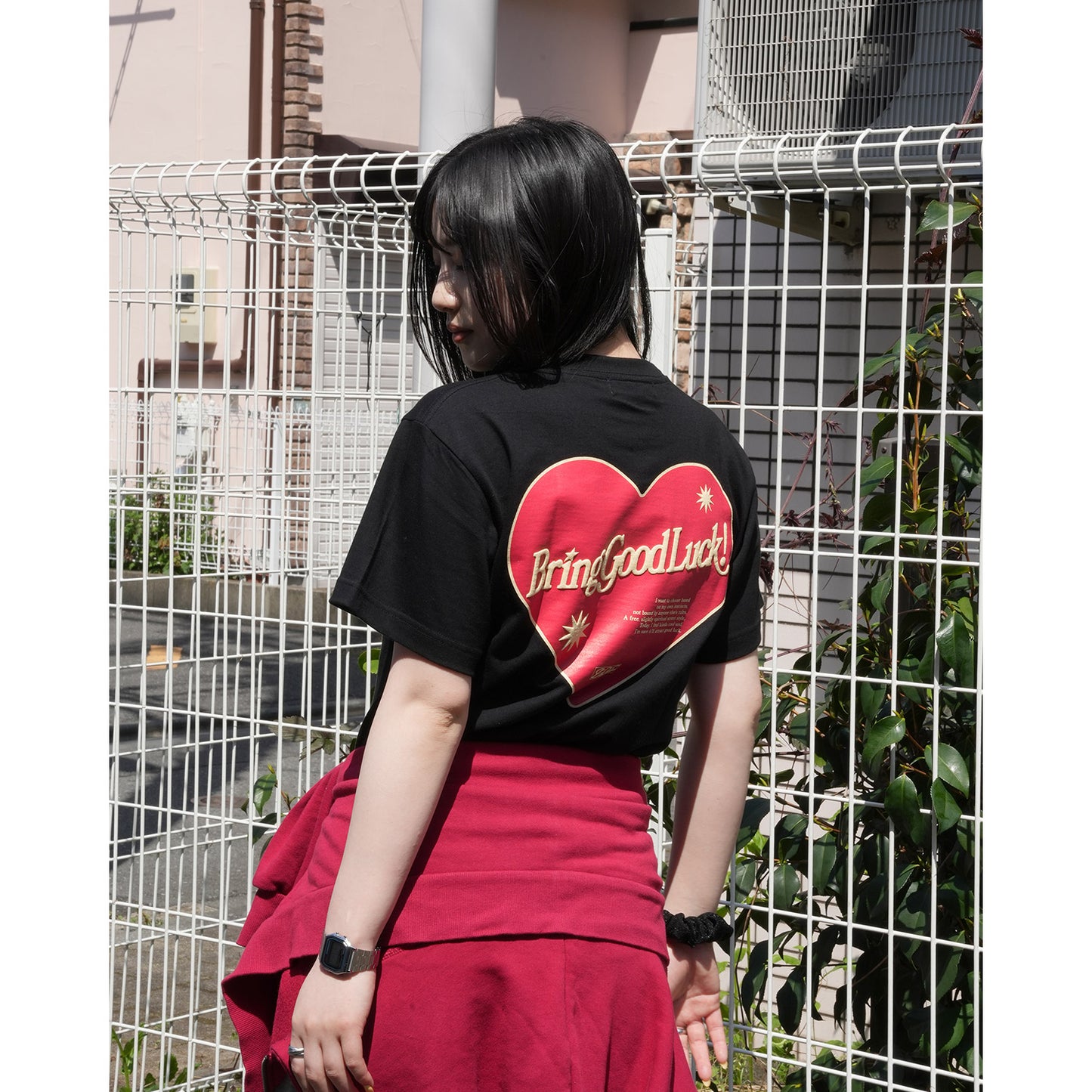 RETRO HEART TEE -BLACK-
