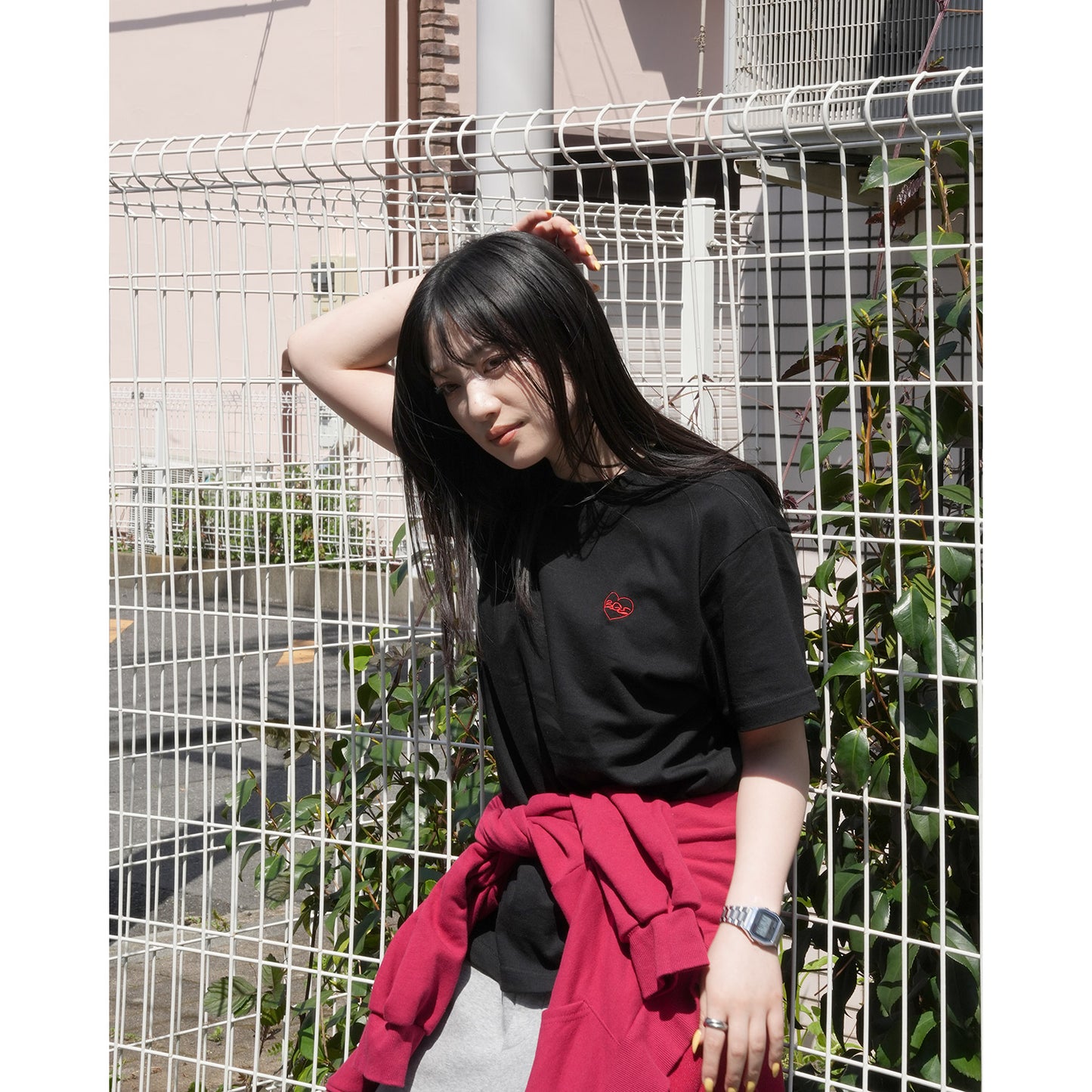RETRO HEART TEE -BLACK-