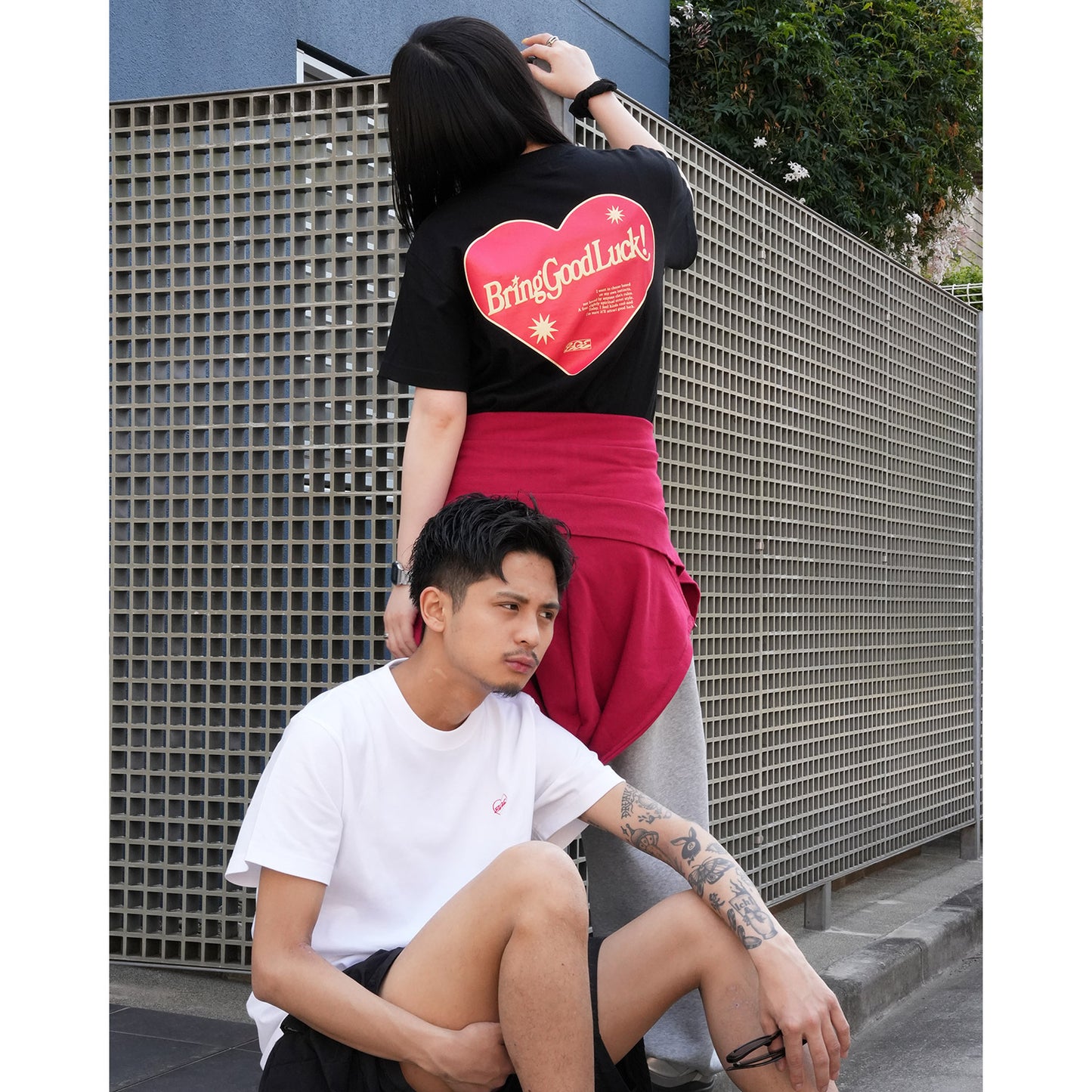 RETRO HEART TEE -BLACK-
