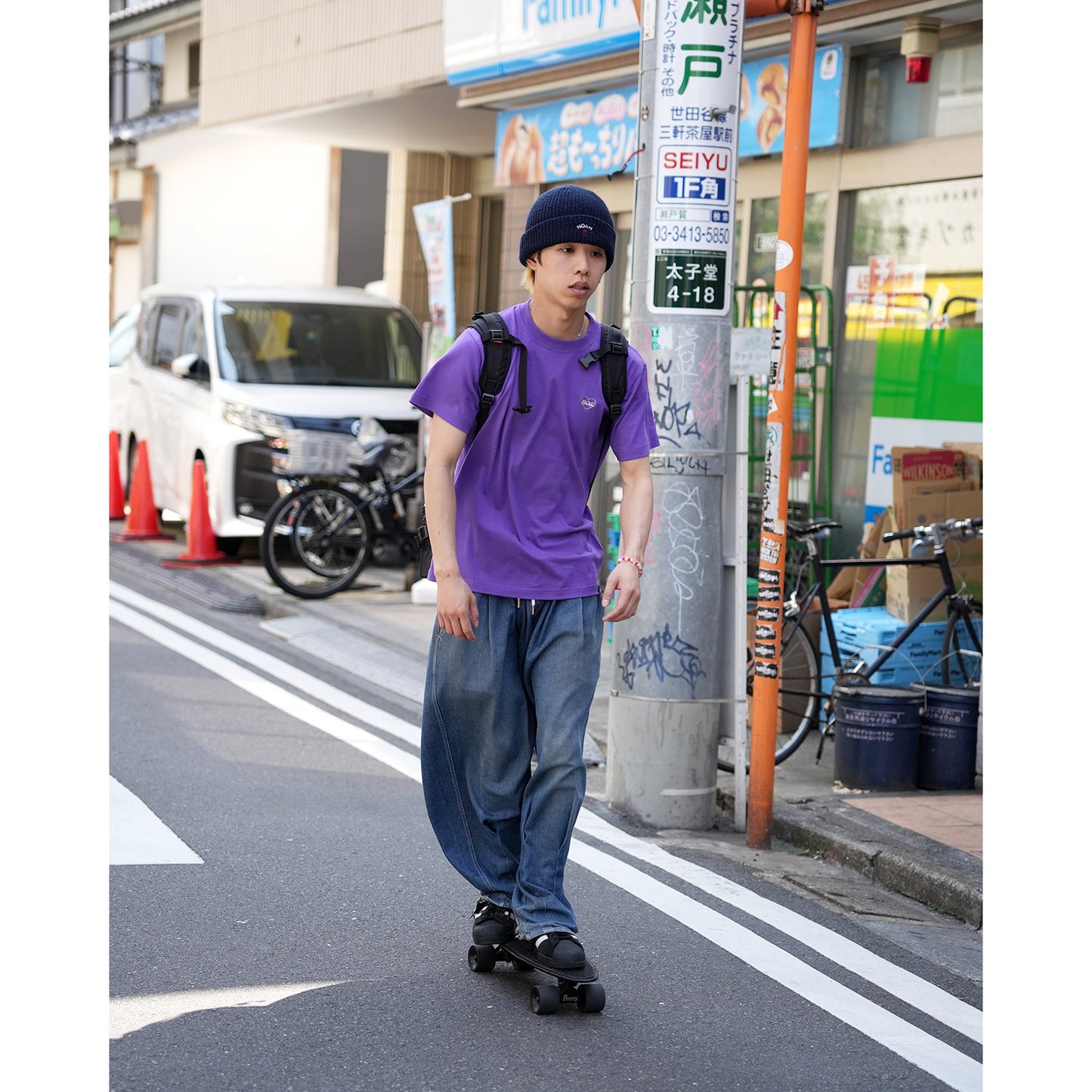 RETRO HEART TEE -PURPLE-