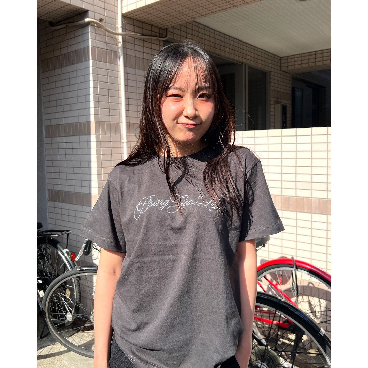SCRIPT LOGO TEE -CHARCOAL-