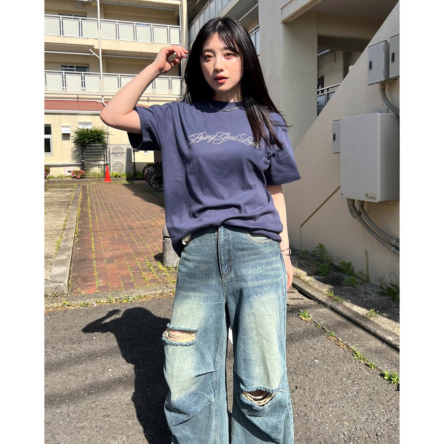 SCRIPT LOGO TEE -DARK PURPLE-