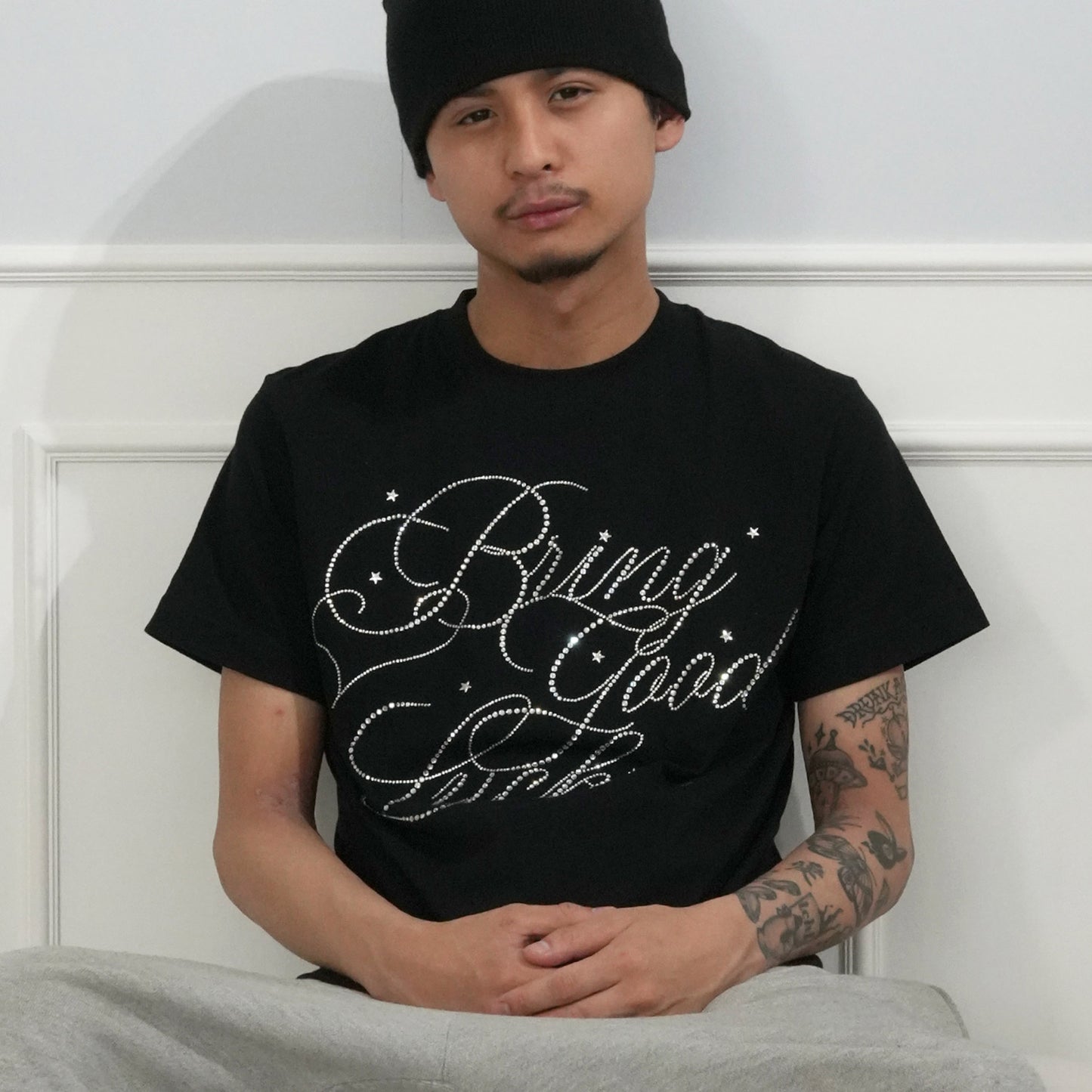 BIG SCRIPT TEE -BLACK-